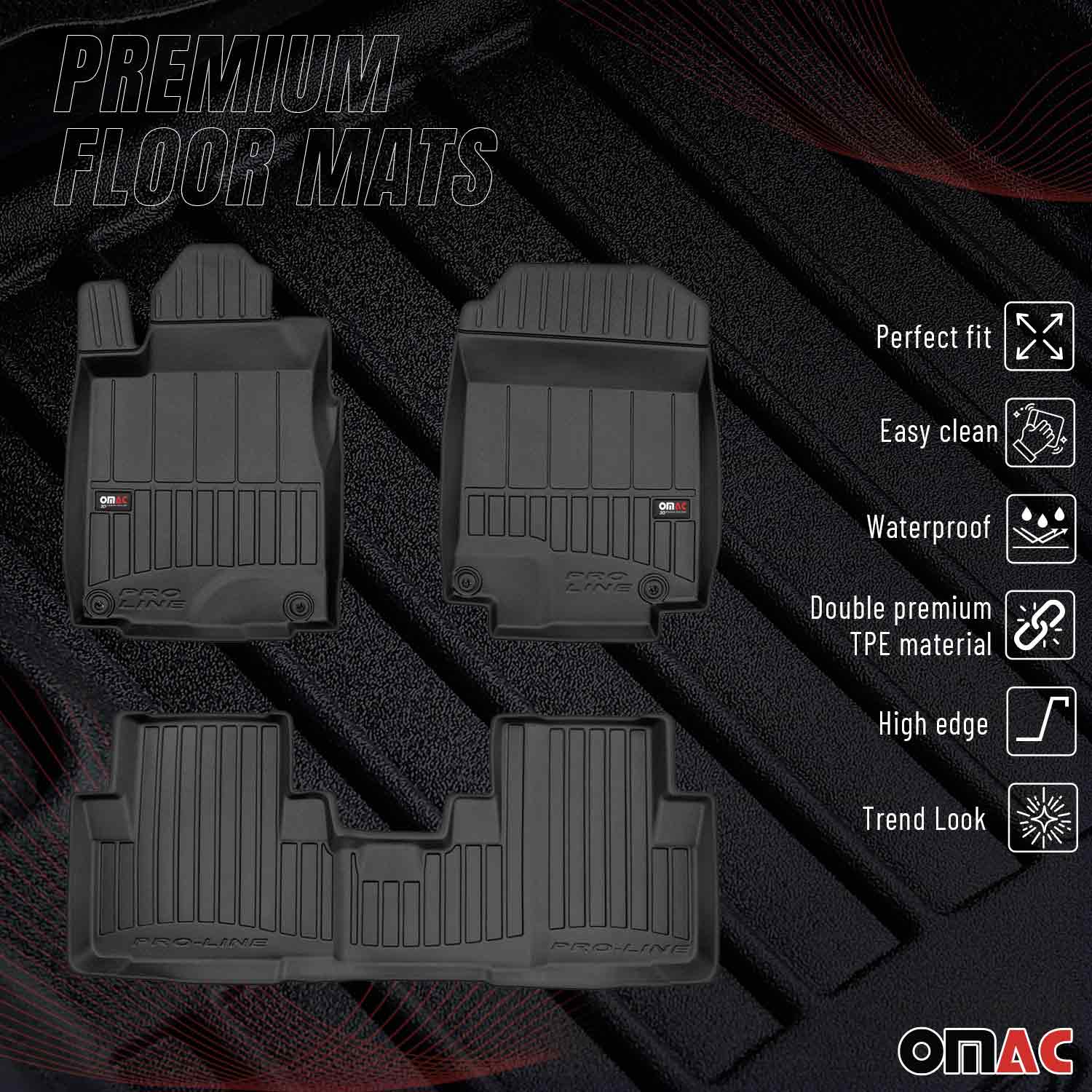 OMAC Gummi Fußmatten für Honda CR-V 2012-2018 Premium TPE Automatten Schwarz 3x - Image 2