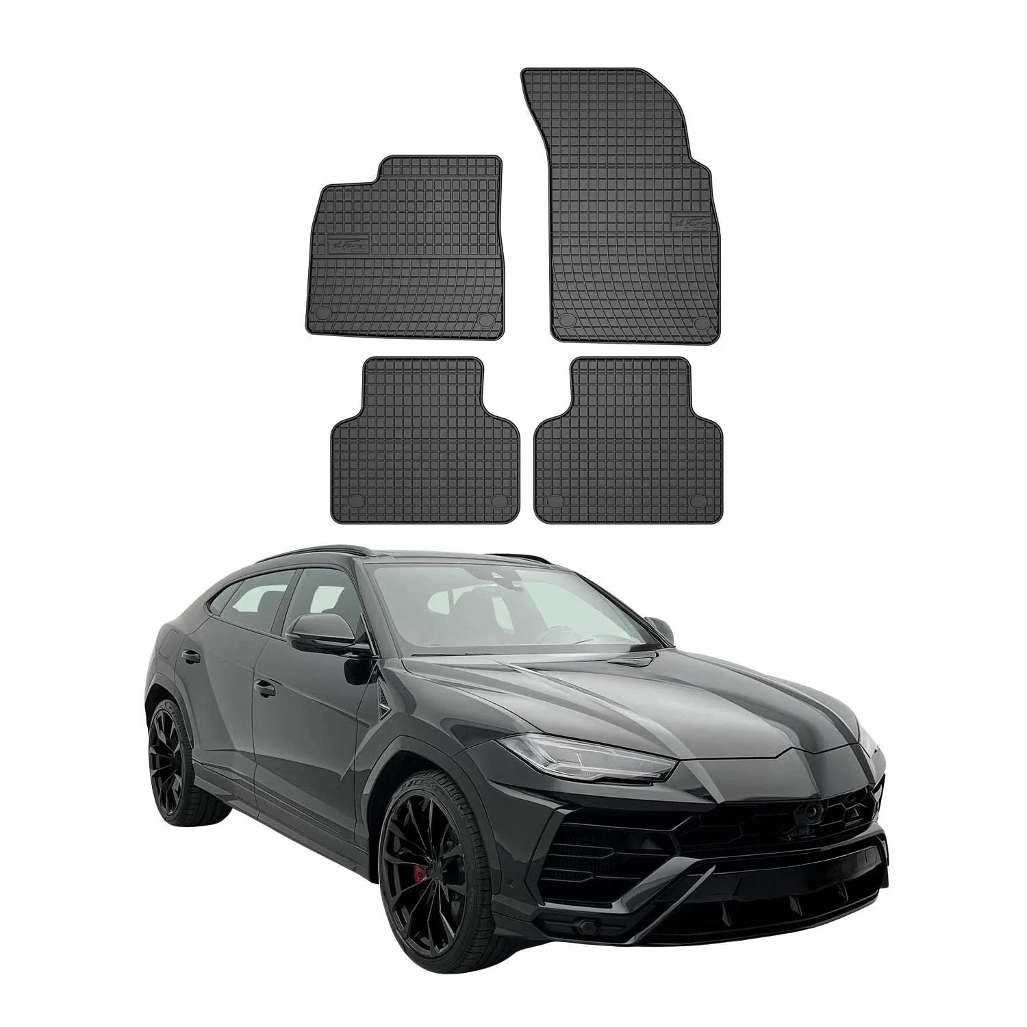 OMAC Gummi Fußmatten für Lamborghini Urus 2018-2026 Automatten Gummi Schwarz 4x
