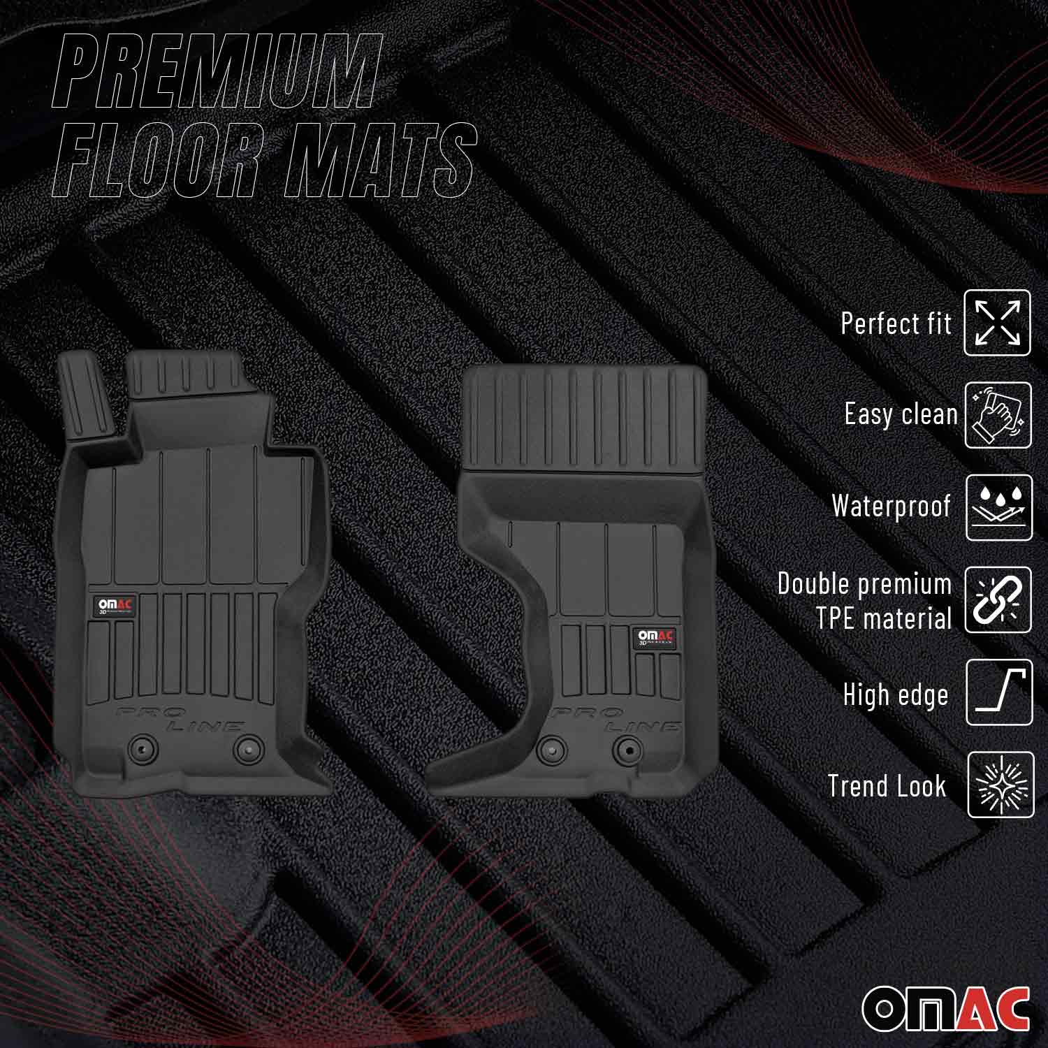 OMAC Gummi Fußmatten für Mazda MX-5 2015-2026 Premium TPE Automatten Schwarz 2x - Image 2