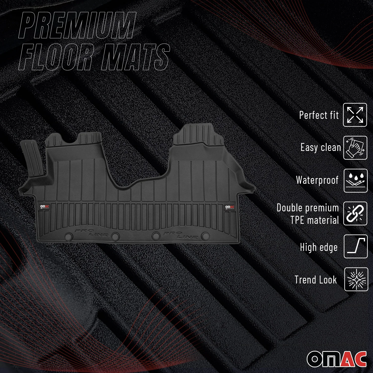 OMAC Gummi Fußmatten für Renault Trafic 2014-2026 Premium TPE Automatten 1tlg - Image 2