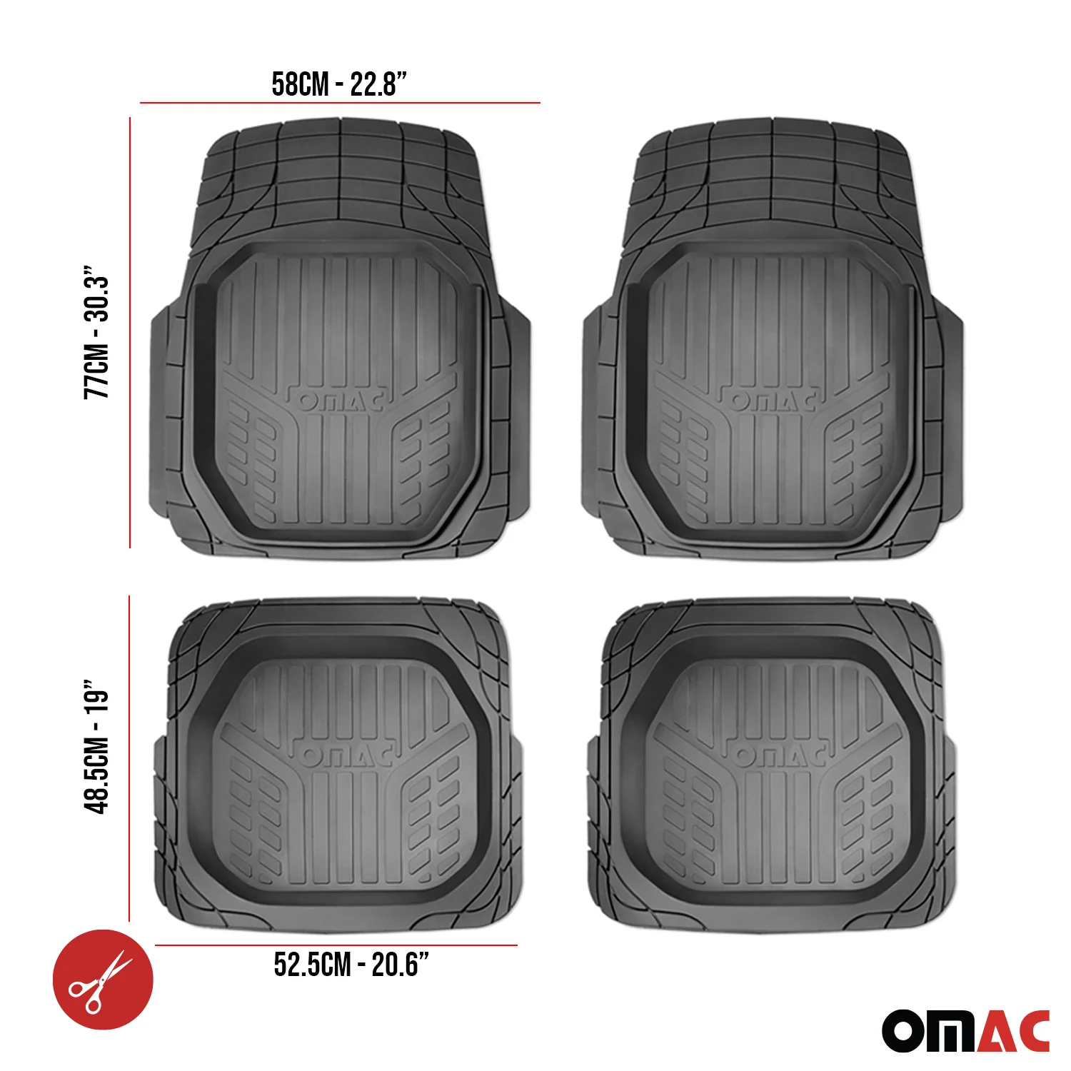 Fußmatten Gummimatten 3D Passform für Toyota BZ4X Gummi Universal Schwarz 4tlg - Image 6