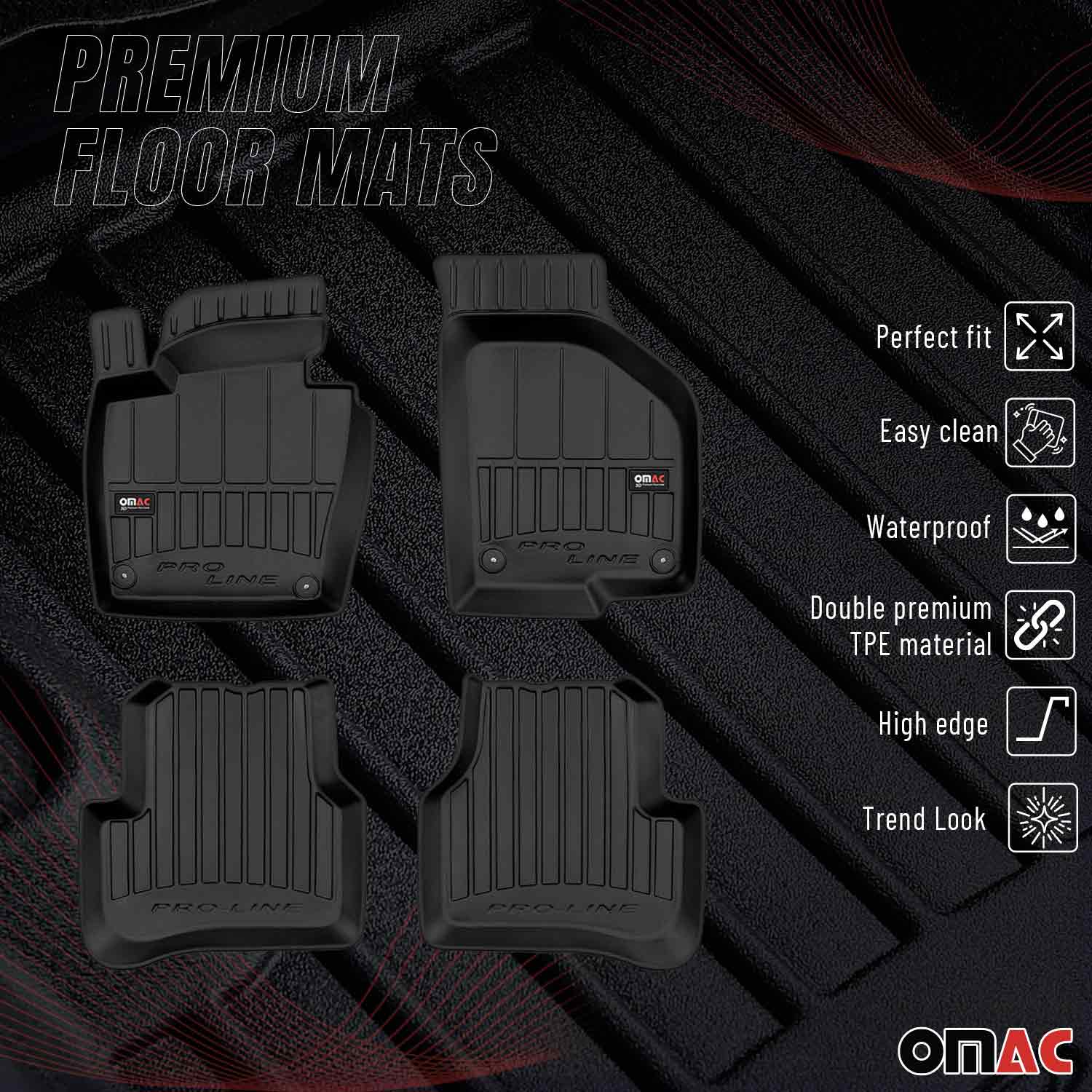 OMAC Gummi Fußmatten für VW CC 2011-2016 Premium TPE 3D Automatten Antirutsch 4x - Image 2