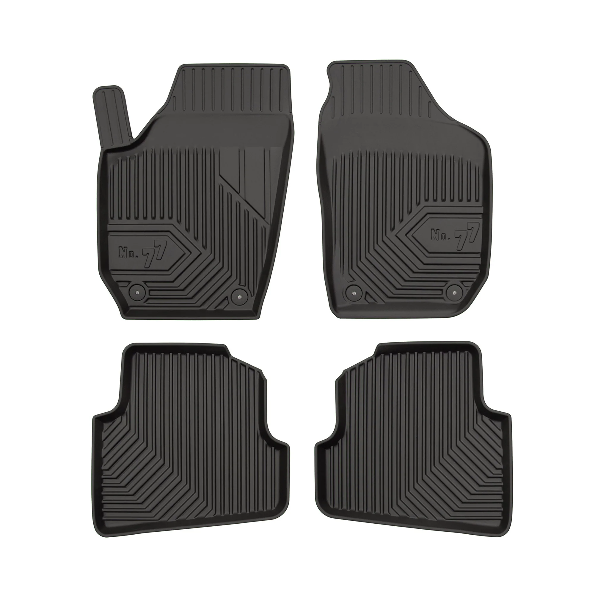 Fußmatten Gummimatten für VW Polo Stufenheck IV 2001-2009 TPE Schwarz 4 tlg
