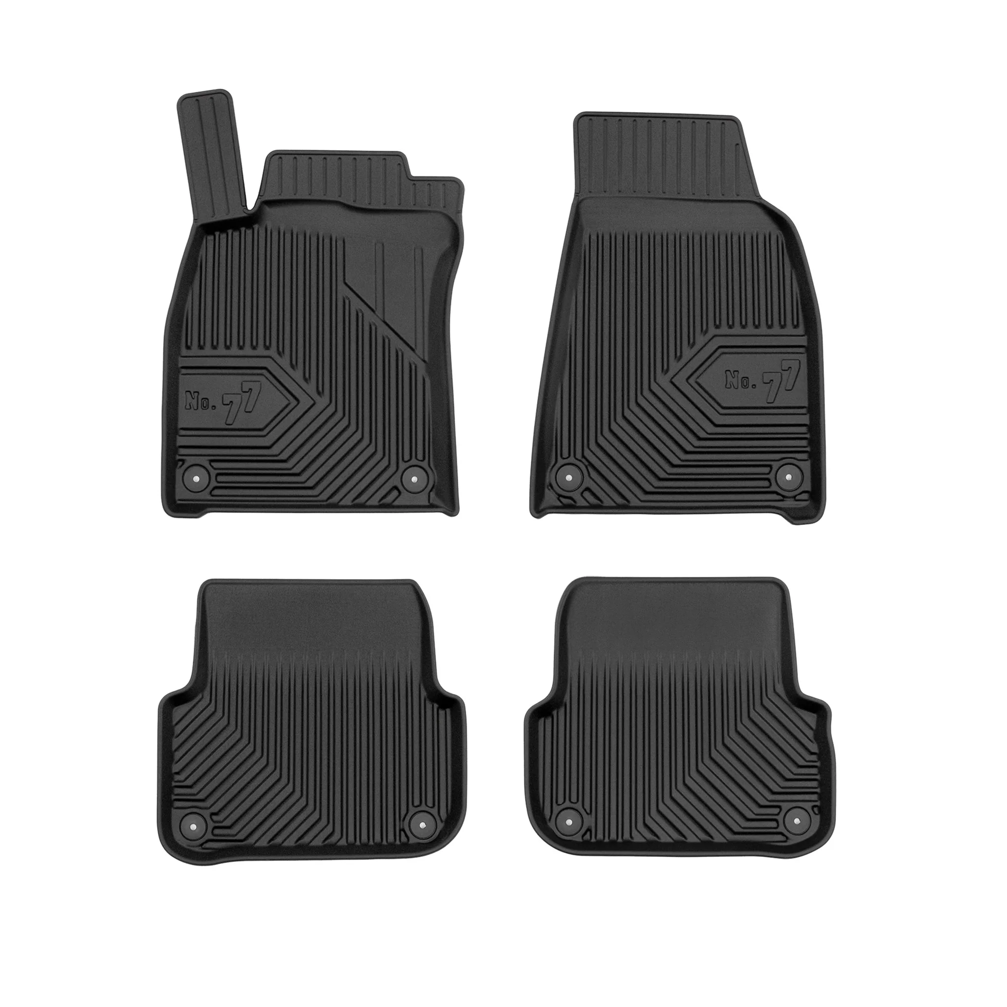 Fußmatten Gummimatten No.77 für Audi A6 C6 2004-2006 Pre-FL TPE Schwarz 4 tlg