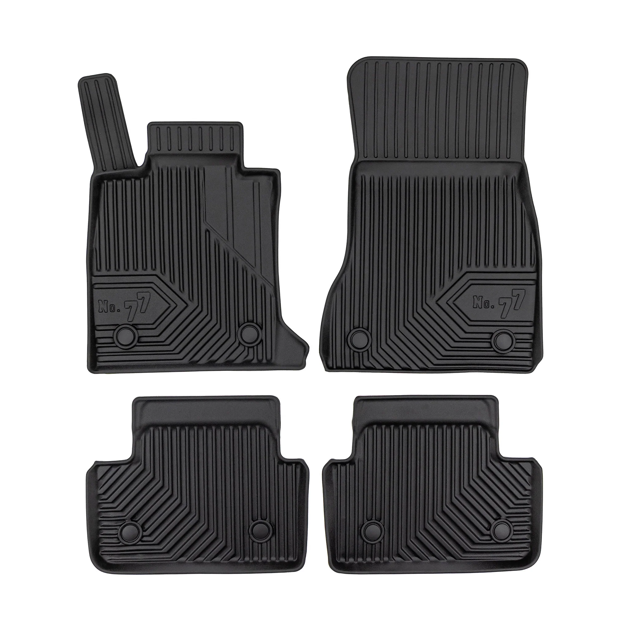 Fußmatten Gummimatten No.77 für BMW 5er G60 2024-2026 TPE Gummi Schwarz 4 tlg