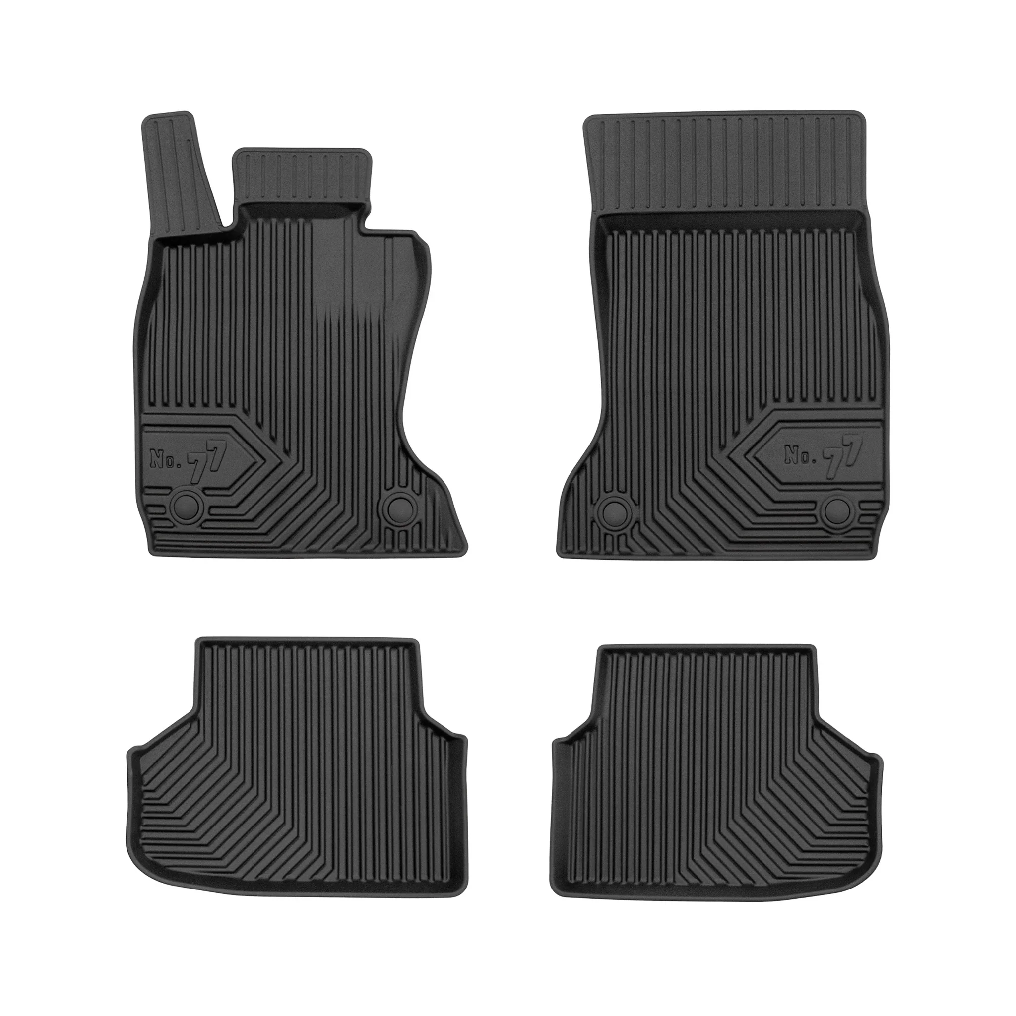 Fußmatten Gummimatten No.77 für BMW 7er F01 2008-2015 TPE Gummi Schwarz 4 tlg