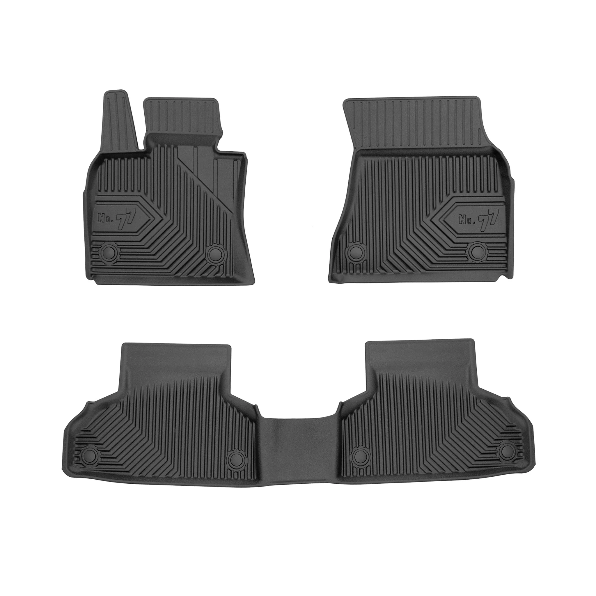Fußmatten Gummimatten No.77 für BMW X6 F16 2014-2019 TPE Gummi Schwarz 3 tlg