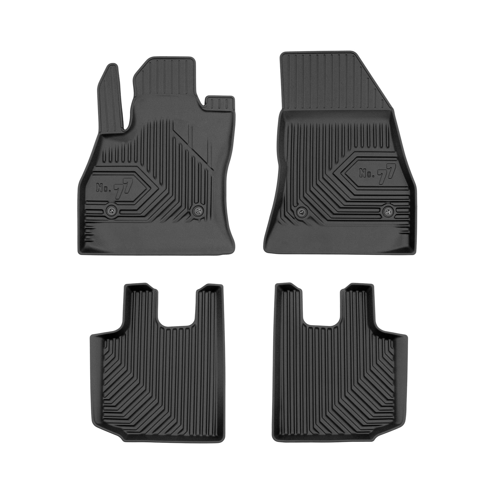 Fußmatten Gummimatten No.77 für Fiat 500L 2012-2022 TPE Gummi Schwarz 4 Teile