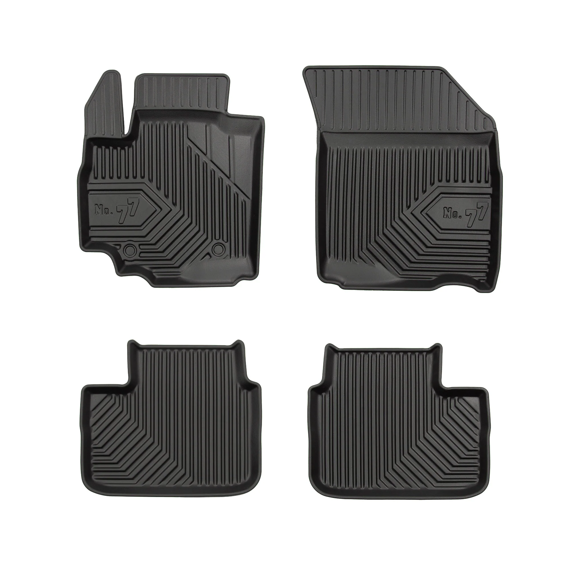 Fußmatten Gummimatten No.77 für Fiat Sedici 2005-2014 TPE Gummi Schwarz 4 Teile