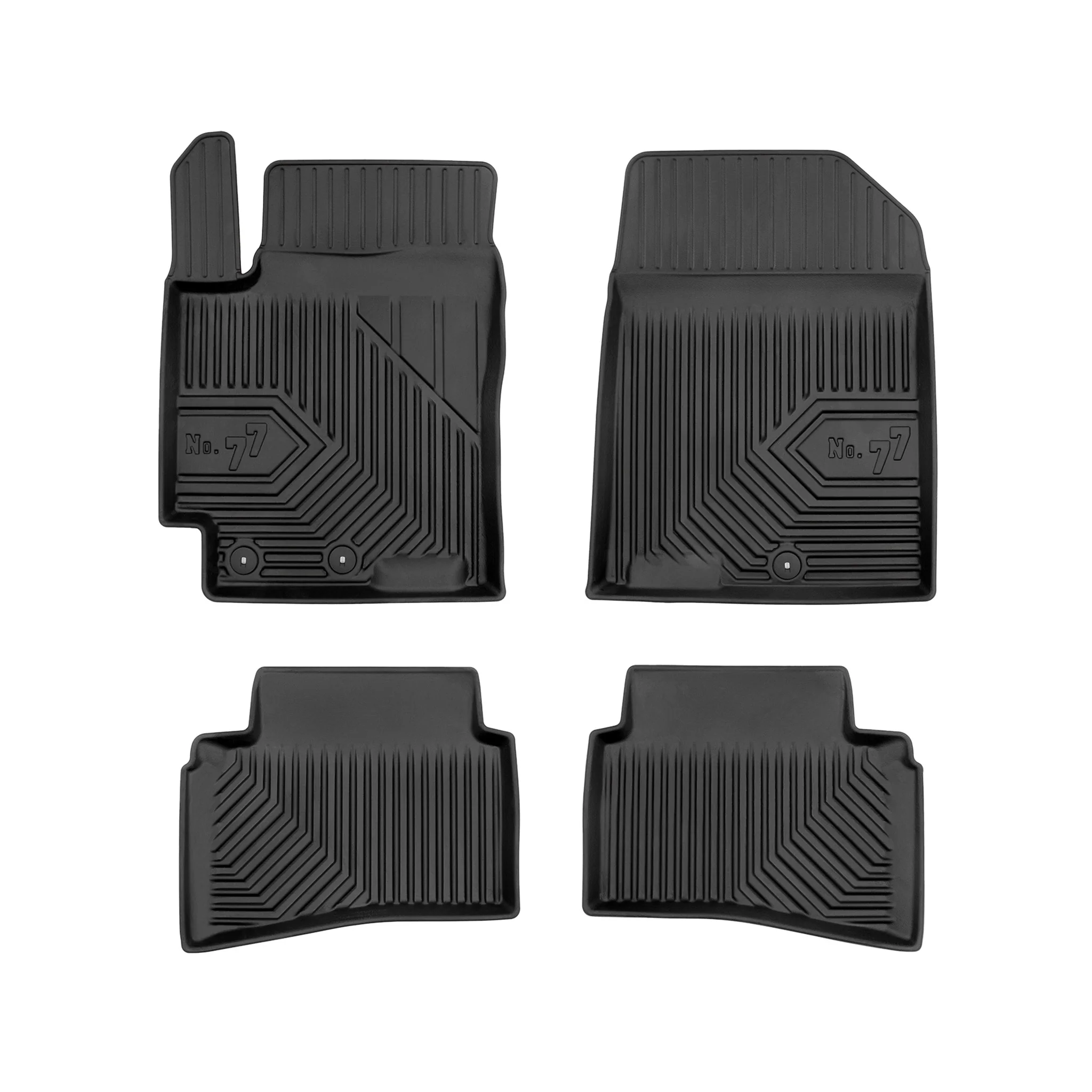 Fußmatten Gummimatten No.77 für Kia Rio IV 2016-2020 Pre-FL TPE Schwarz 4 tlg