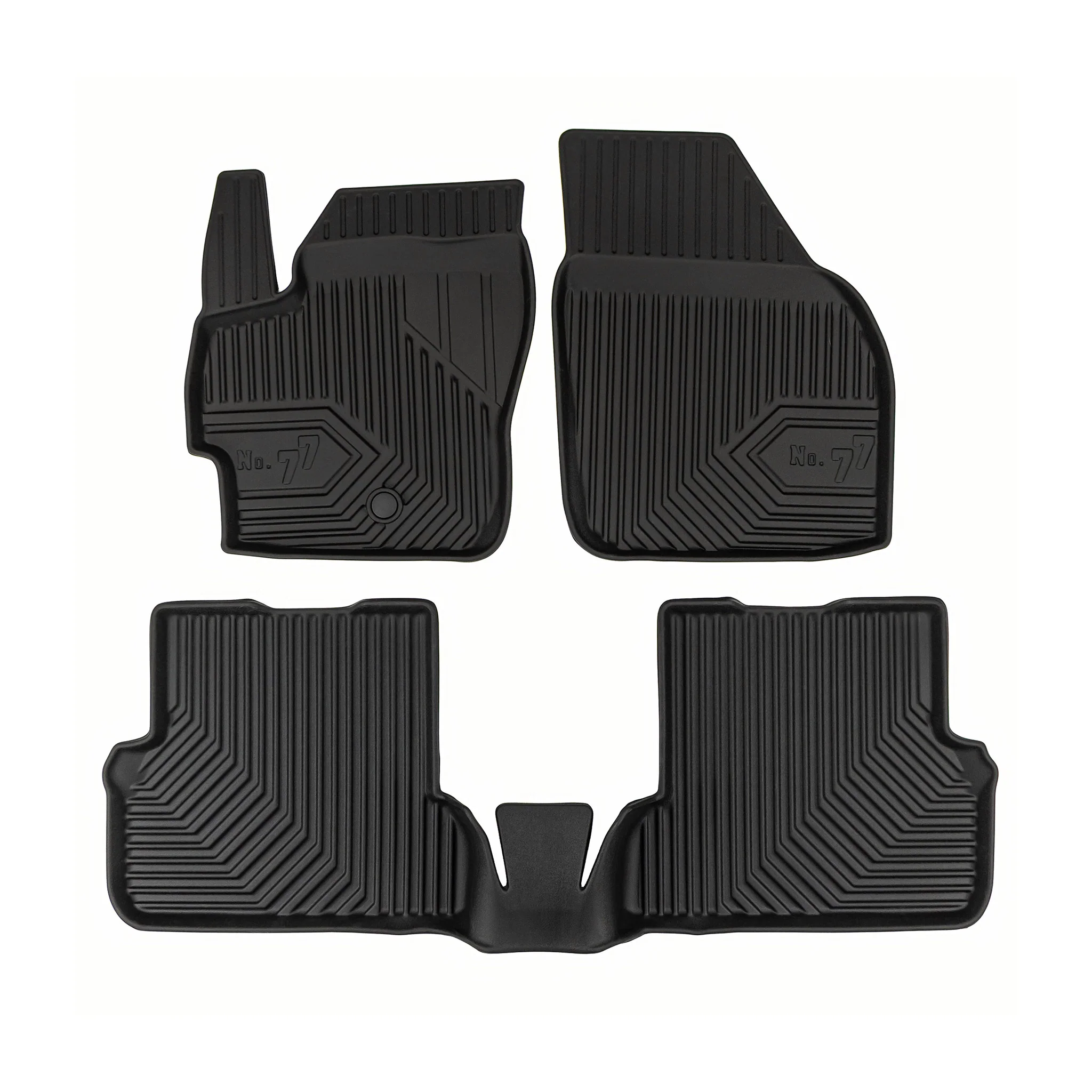 Fußmatten Gummimatten No.77 für Mazda 3 I 2003-2010 TPE Gummi Schwarz 3 tlg
