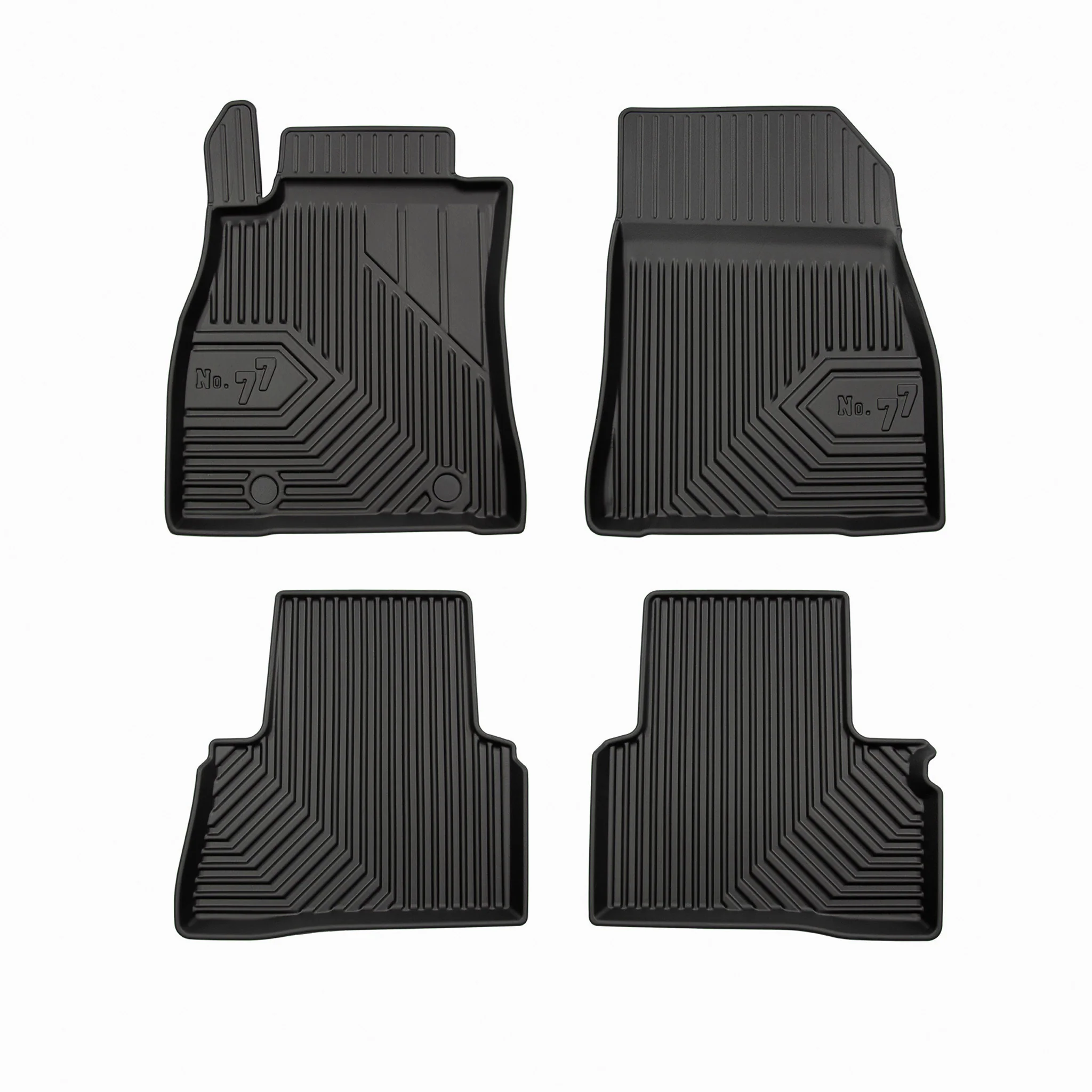 Fußmatten Gummimatten No.77 für Nissan Juke I 2010-2019 TPE Schwarz 4 Teile