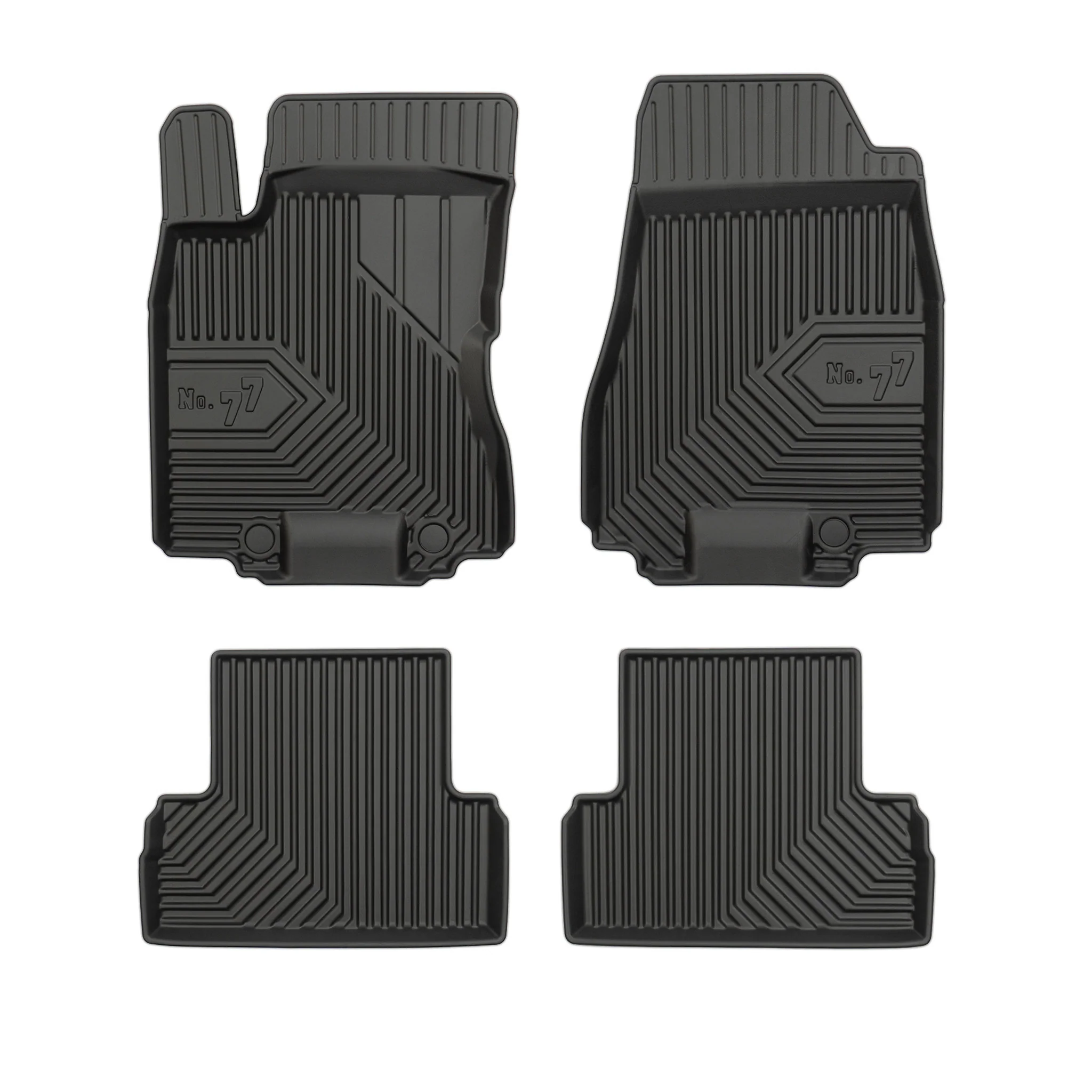 Fußmatten Gummimatten No.77 für Nissan X-Trail II 2008-2013 TPE Schwarz 4 tlg