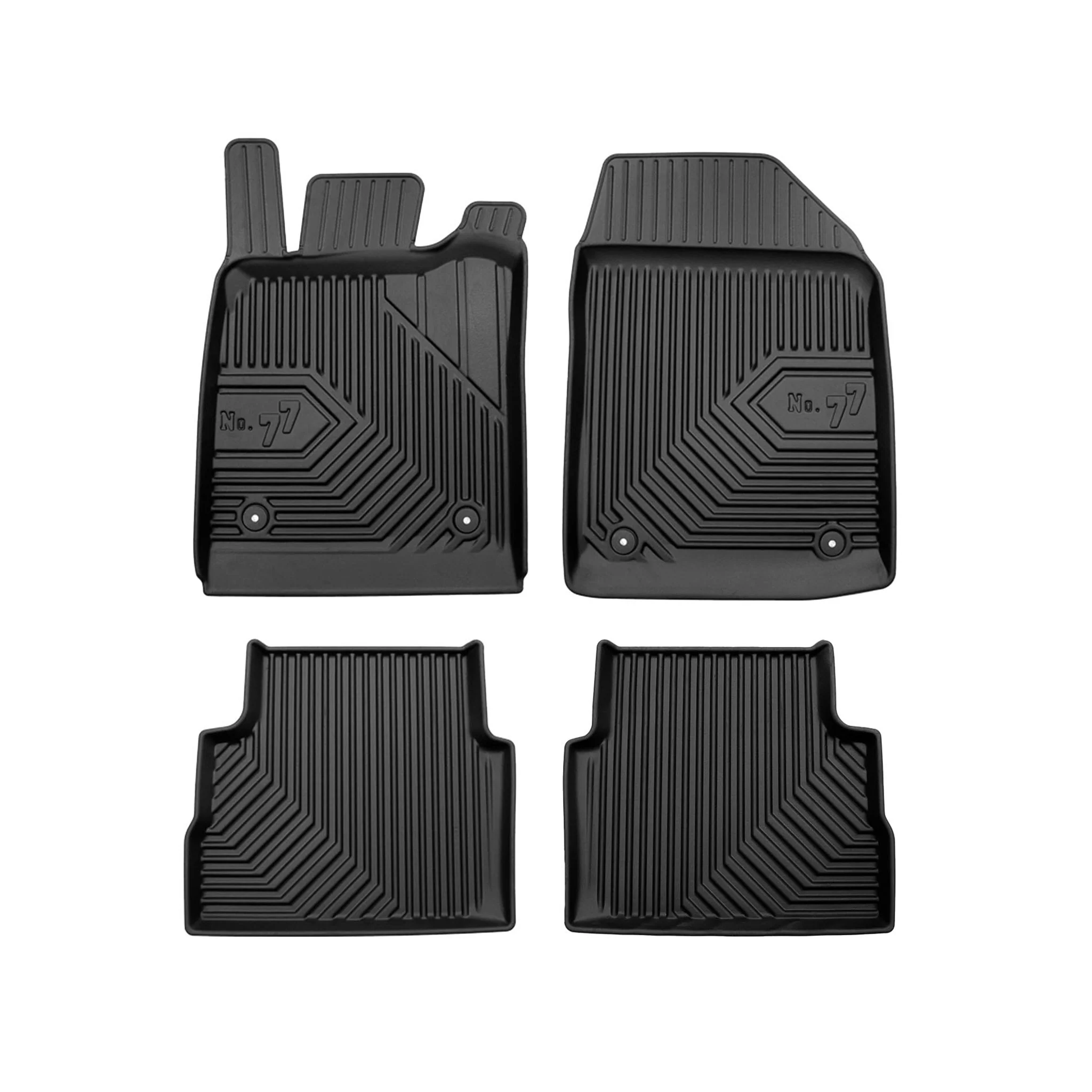 Fußmatten Gummimatten No.77 für Opel Vectra C Limo 2002-2008 TPE Schwarz 4 tlg