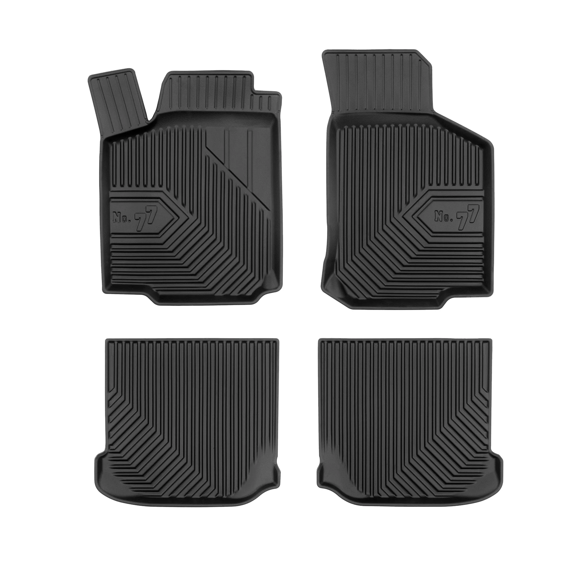 Fußmatten Gummimatten No.77 für Seat Leon I 1999-2005 TPE Gummi Schwarz 4 tlg