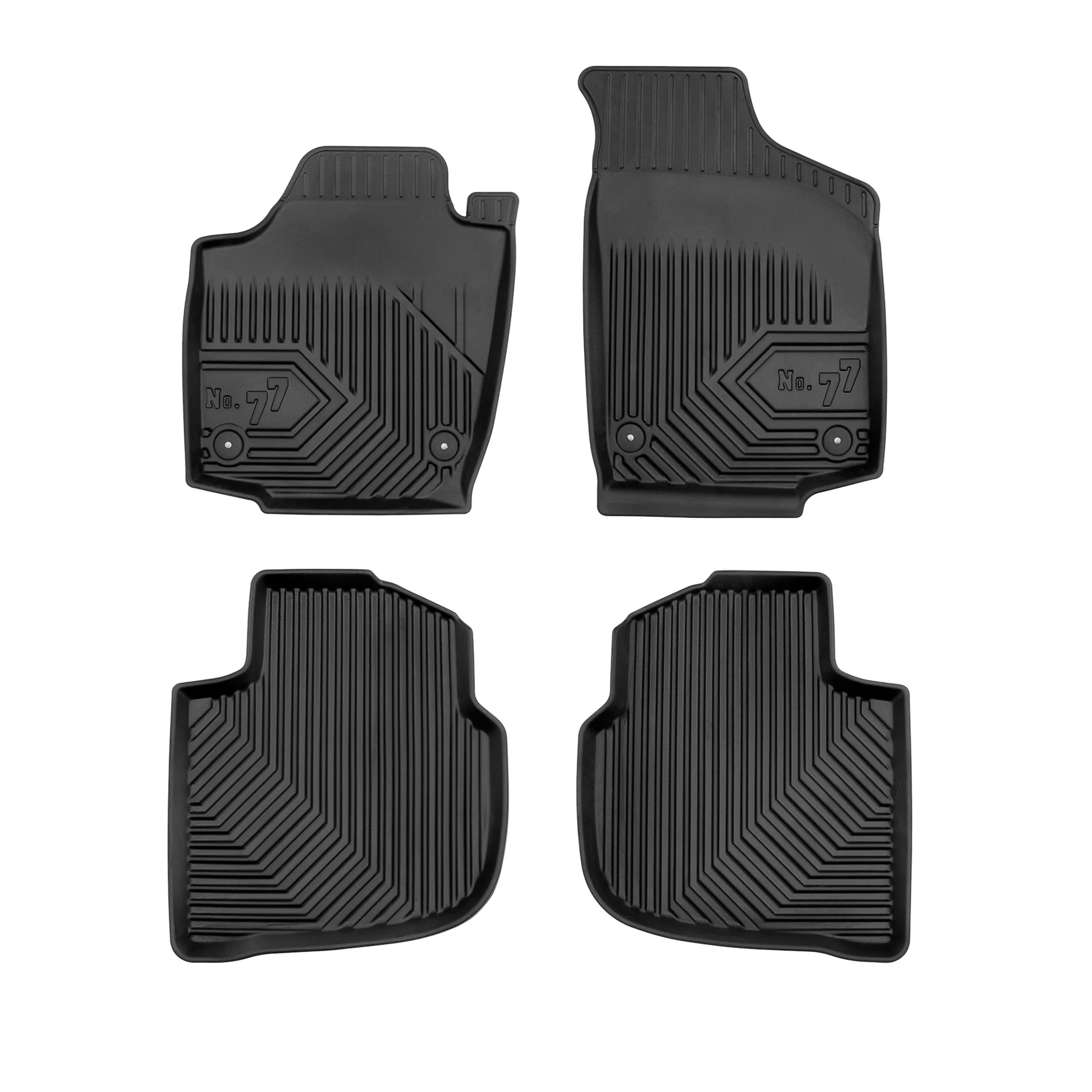Fußmatten Gummimatten No.77 für Seat Toledo IV 2012-2019 TPE Schwarz 4 Teile
