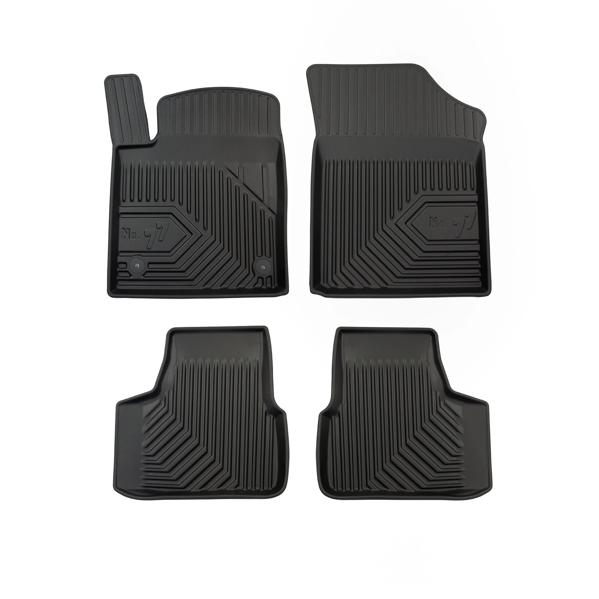 Fußmatten Gummimatten No.77 für Skoda Citigo 2011-2019 TPE Schwarz 4 Teile