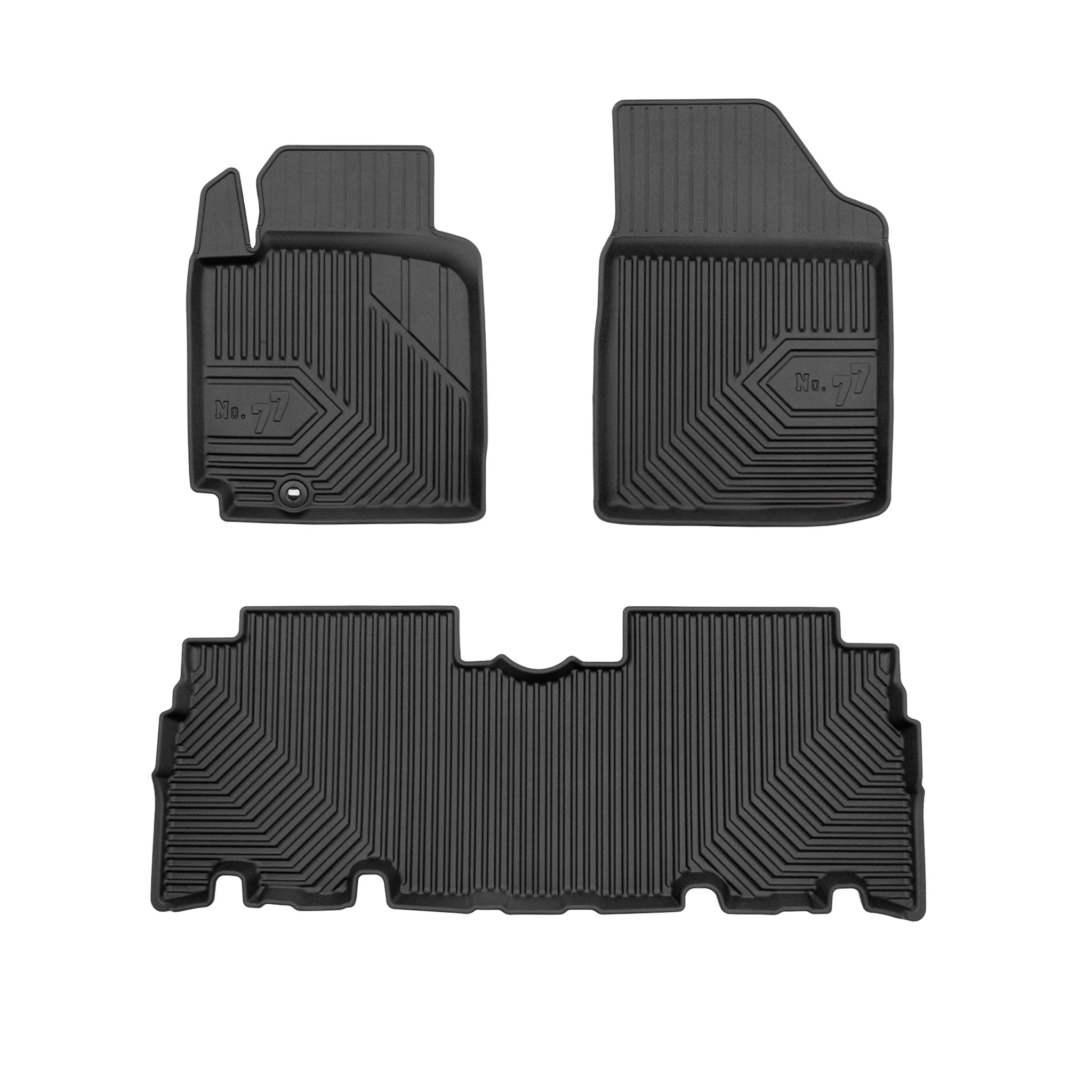 Fußmatten Gummimatten No.77 für Toyota Yaris Verso 1999-2005 TPE Schwarz 3 tlg