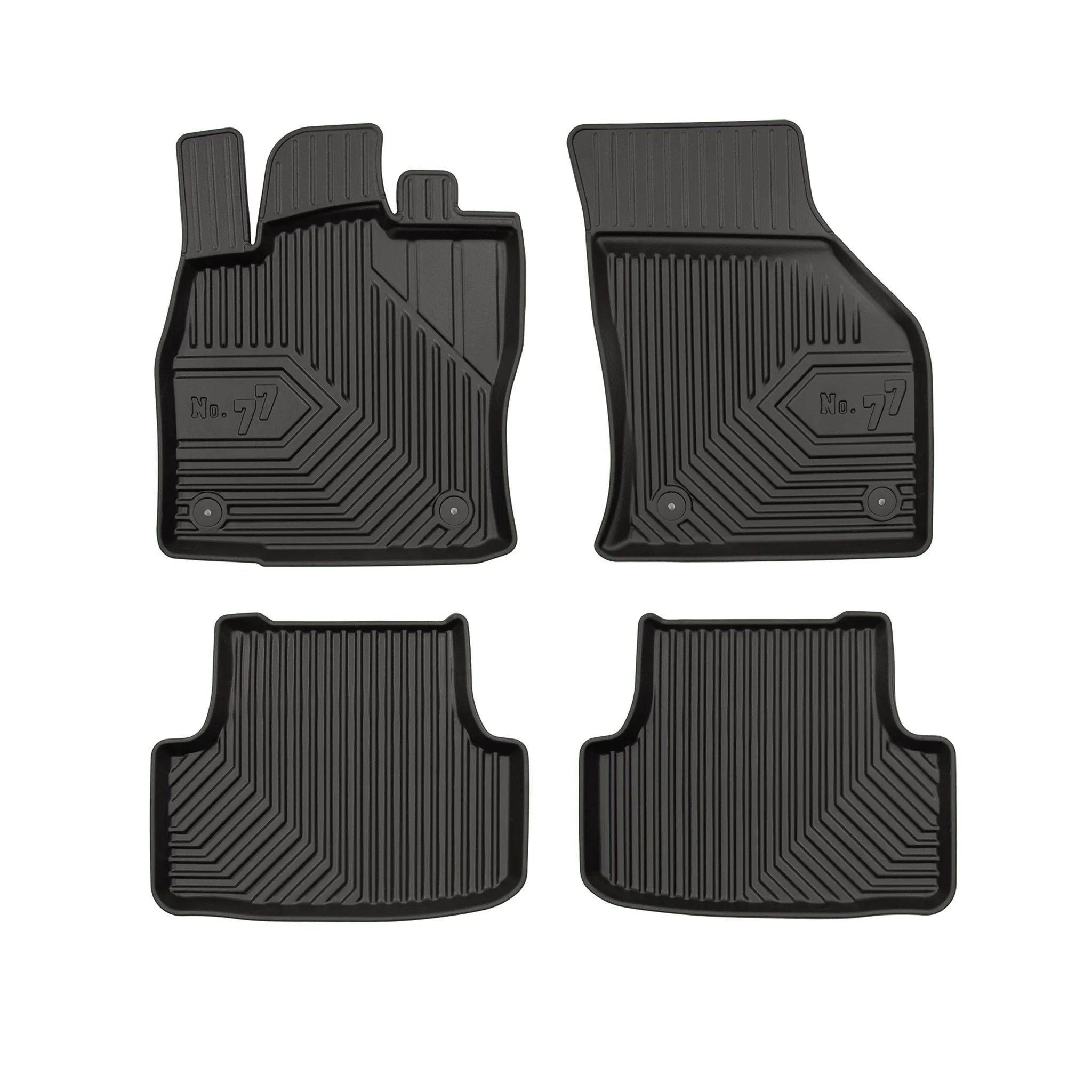 Fußmatten Gummimatten No.77 für VW Golf mk7 2012-2020 TPE Gummi Schwarz 4 tlg