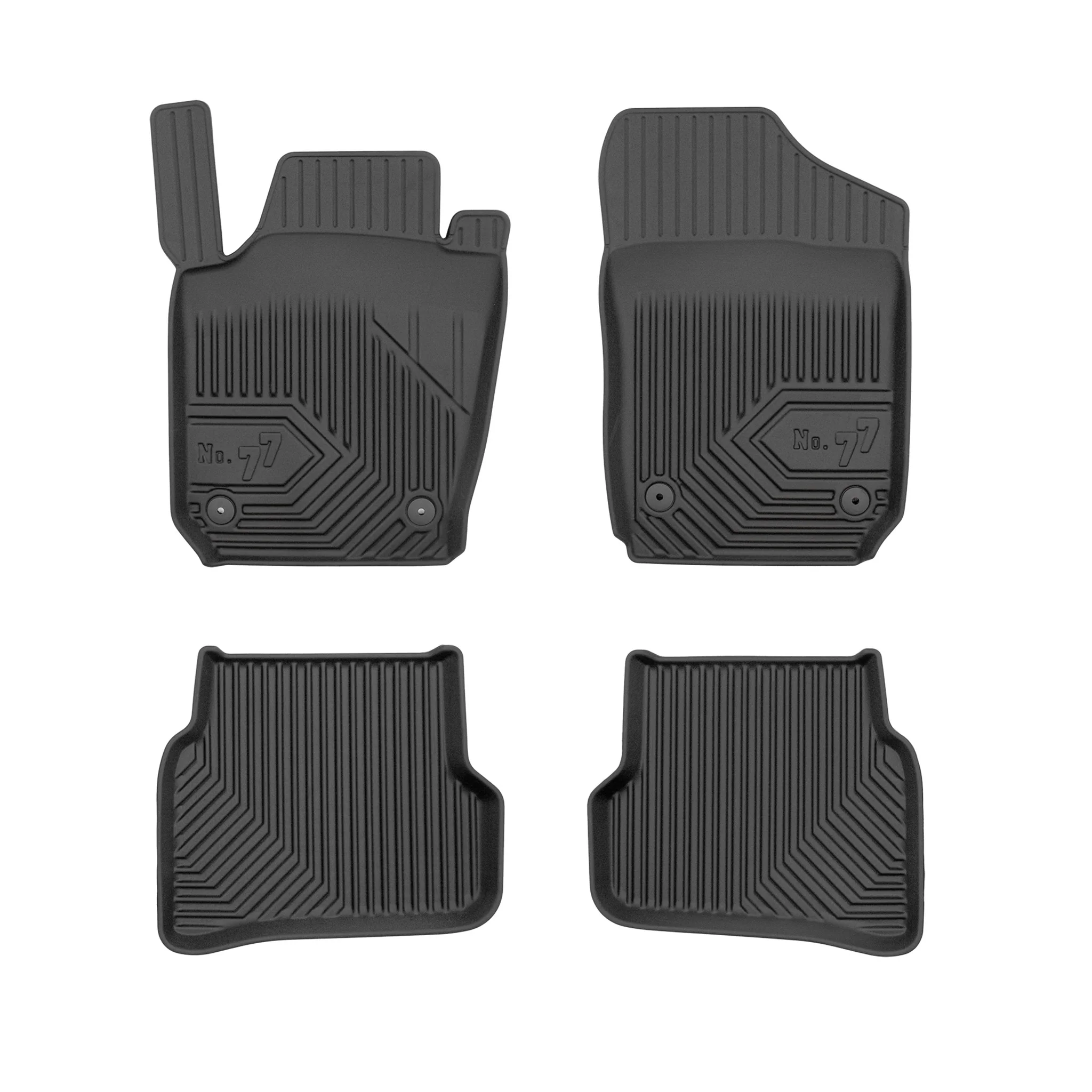Fußmatten Gummimatten No.77 für VW Polo V 2009-2017 TPE Gummi Schwarz 4 Teile