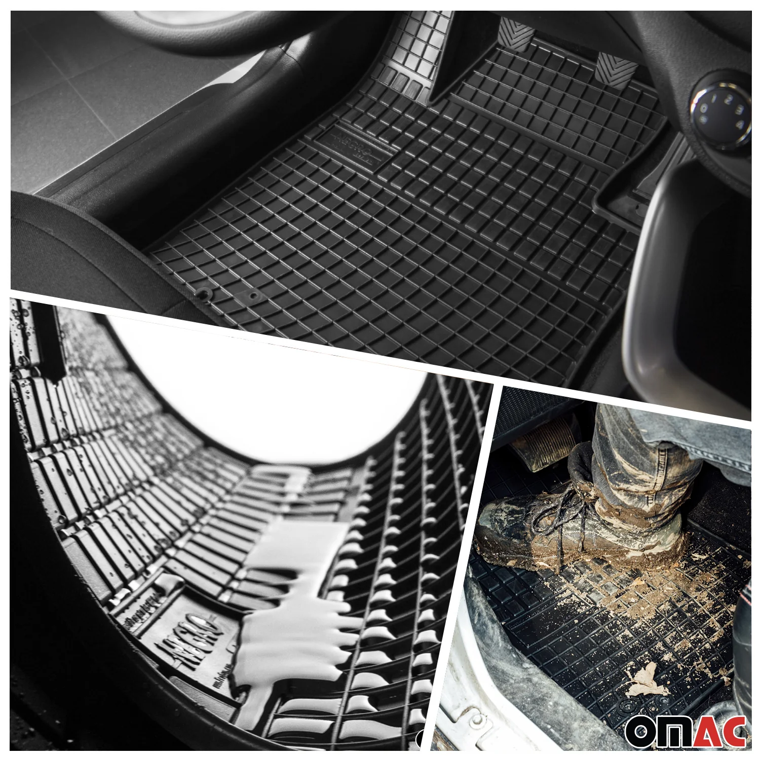 Fußmatten & Kofferraumwanne Set für Ford Focus mk2 2004-2011 Turnier Gummi 5x - Image 2