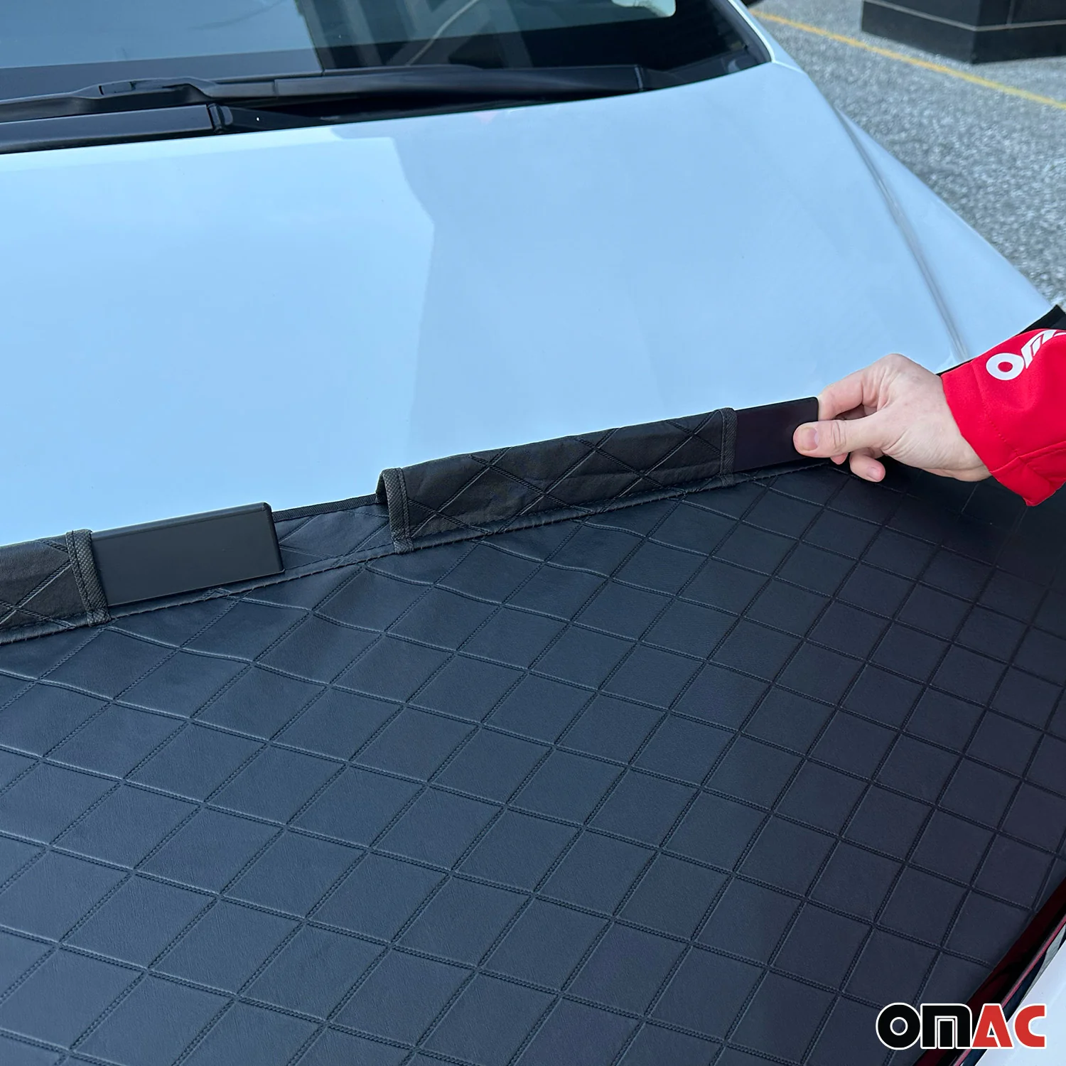 Schwarz Halb Haubenbra Steinschlagschutz Bonnet Bra für Dacia Dokker 2012-2021 - Image 5
