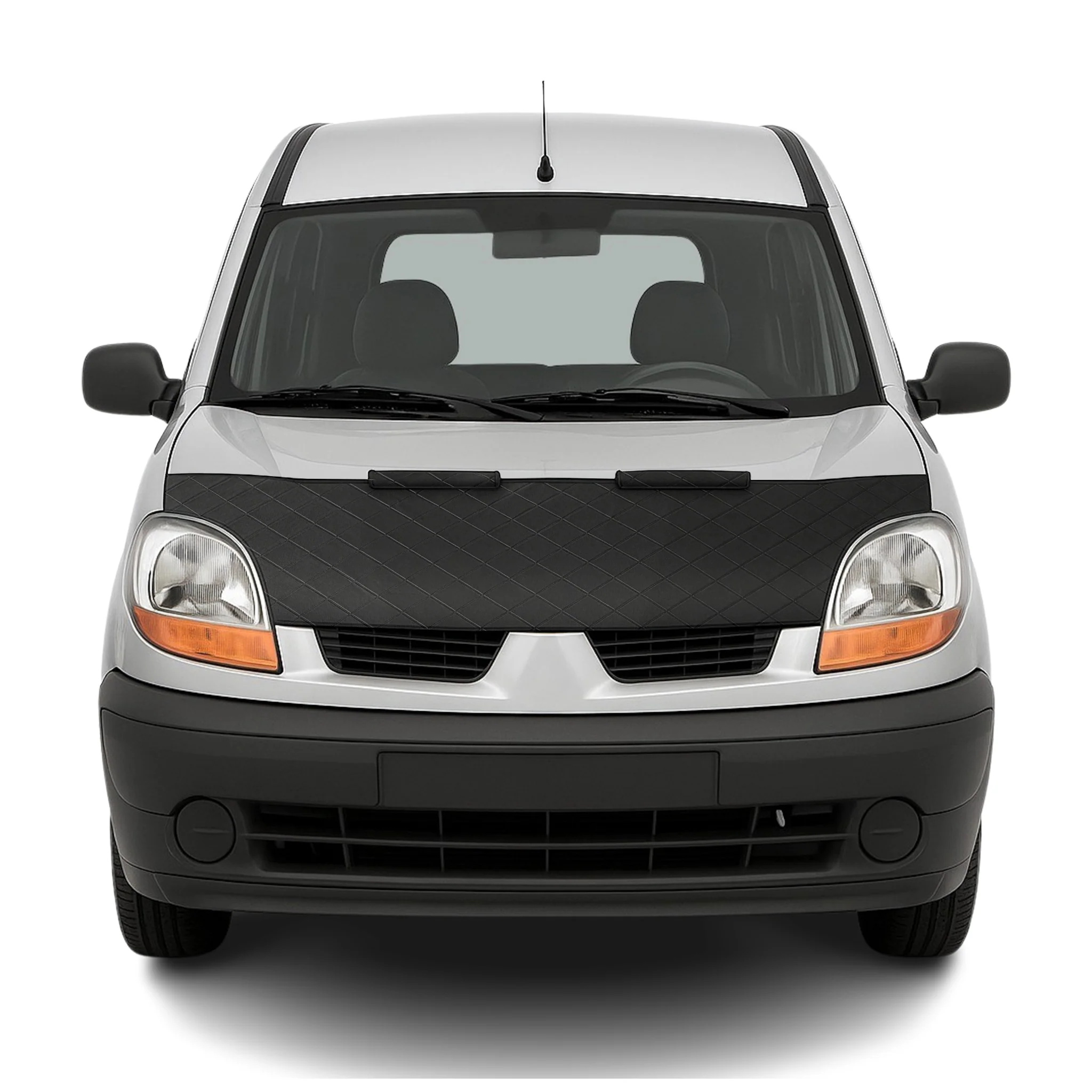 Haubenbra Steinschlagschutz für Renault Kangoo Facelift 1996-2004 Schwarz Halb