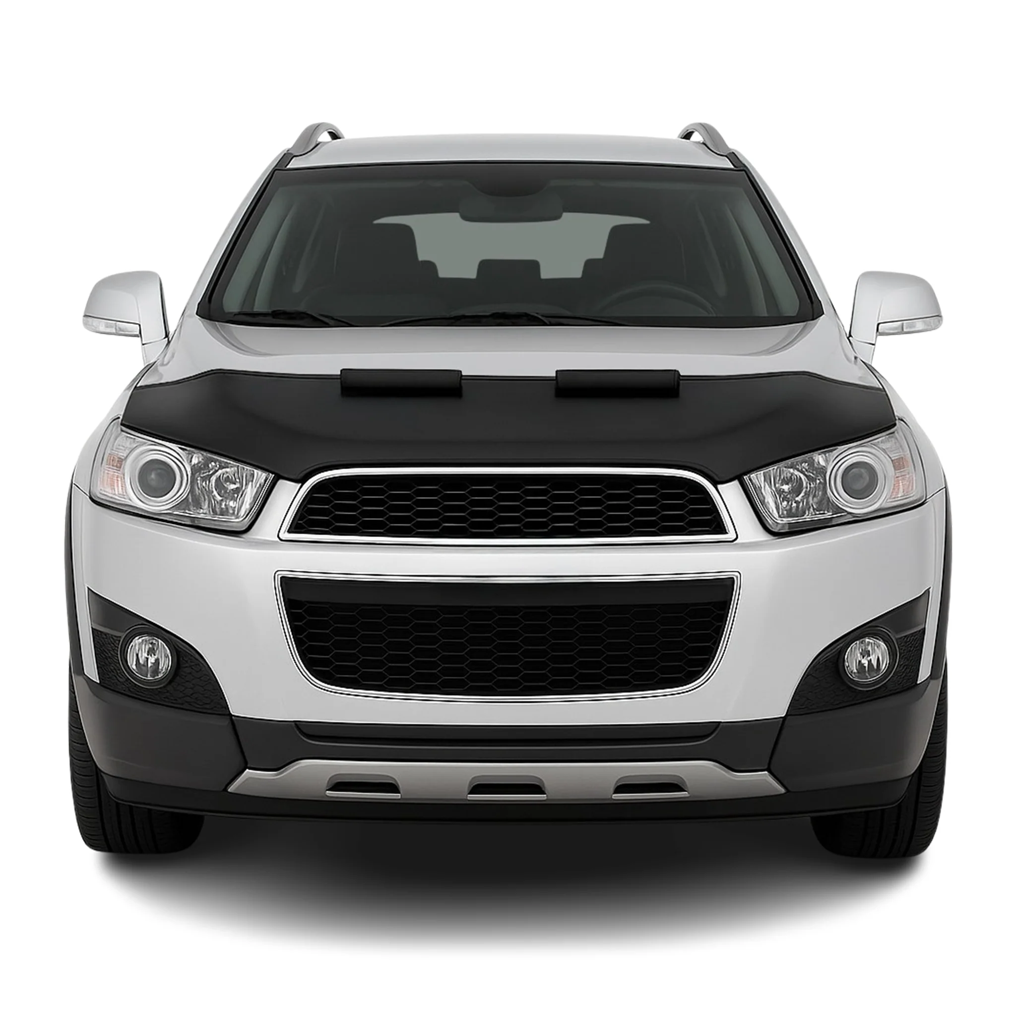 Haubenbra Steinschlagschutz für Chevrolet Captiva 2011-2016 Schwarz Halb