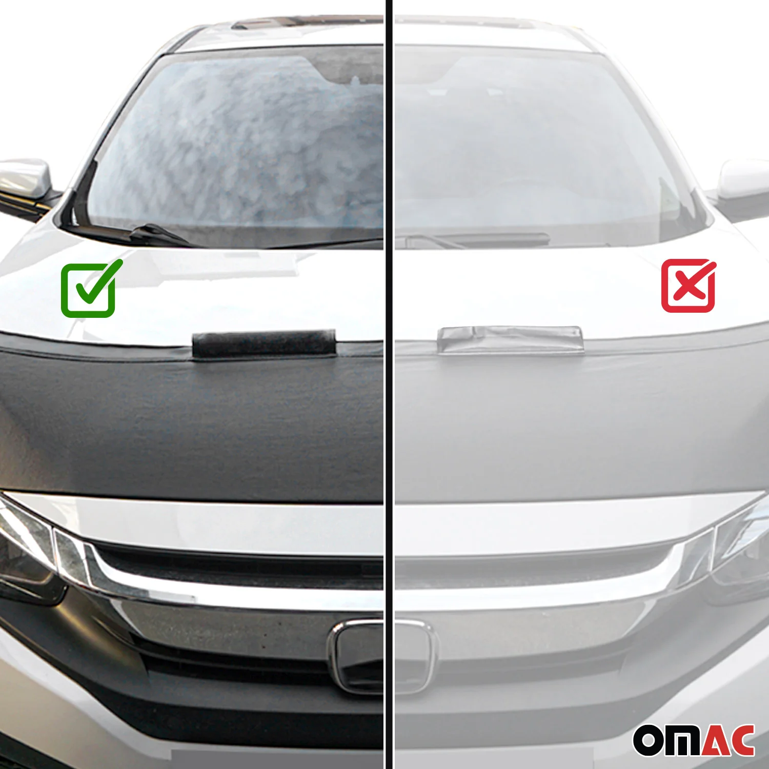 Haubenbra Steinschlagschutz Bonnet Bra für Dacia Sandero 2008-2012 Schwarz Halb - Image 9