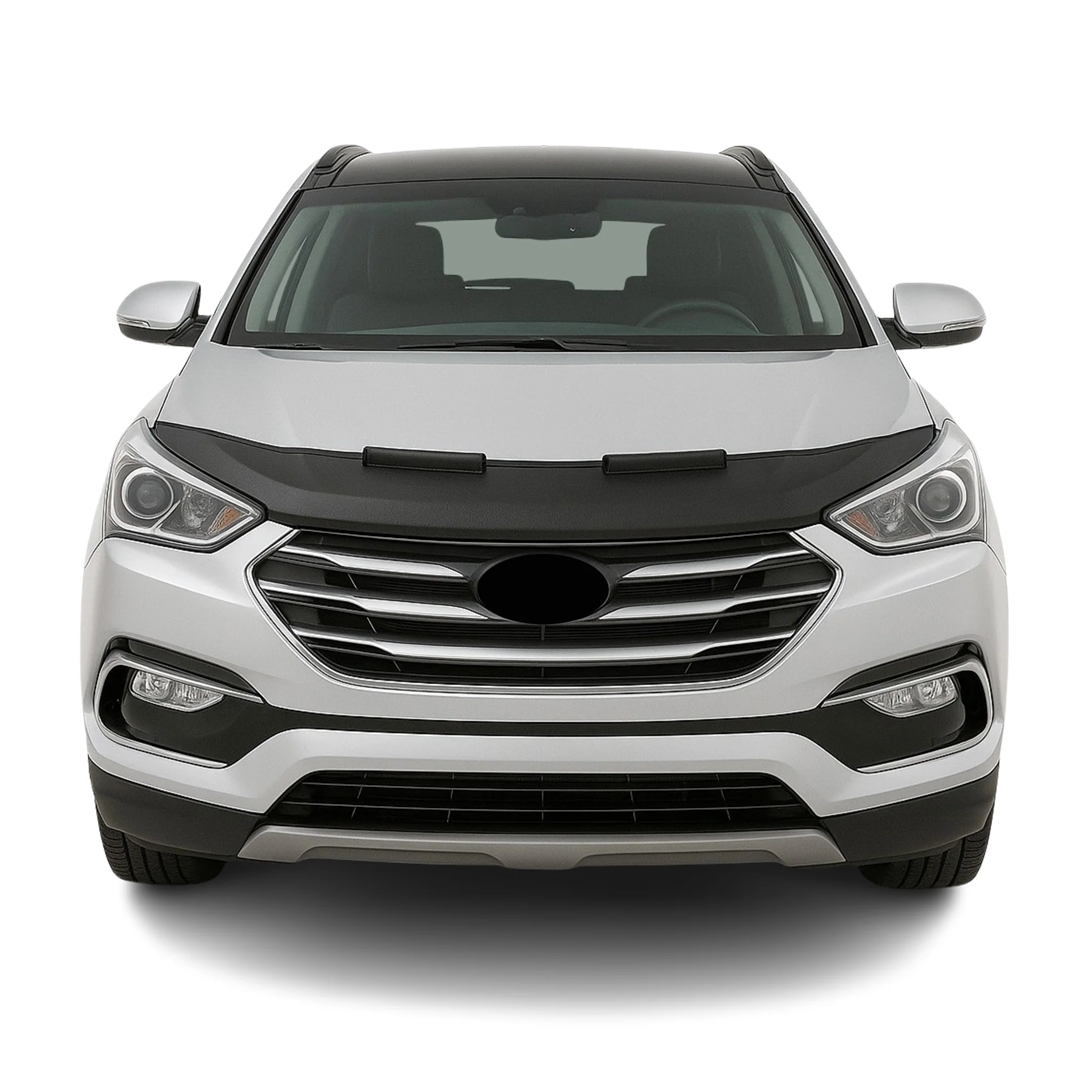 Haubenbra Steinschlagschutz für Hyundai Santa Fe 2013-2018 Schwarz Halb