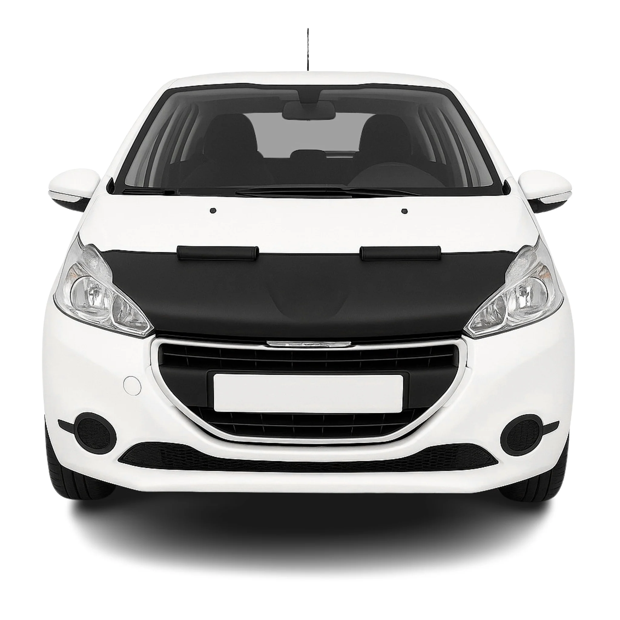Haubenbra Steinschlagschutz Bonnet Bra für Peugeot 208 2012-2019 Schwarz Halb