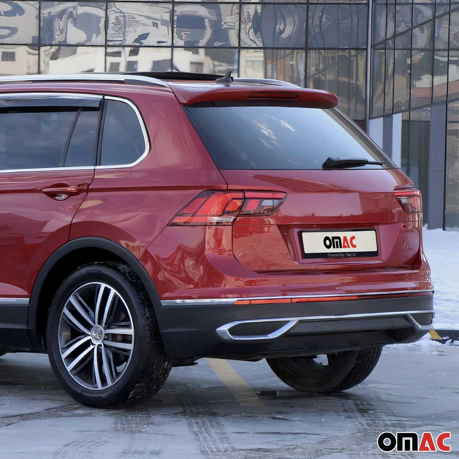 Stoßstangen Diffusor Auspuffrahmen für VW Tiguan 2020-2024 FL Edelstahl 3tlg - Image 2