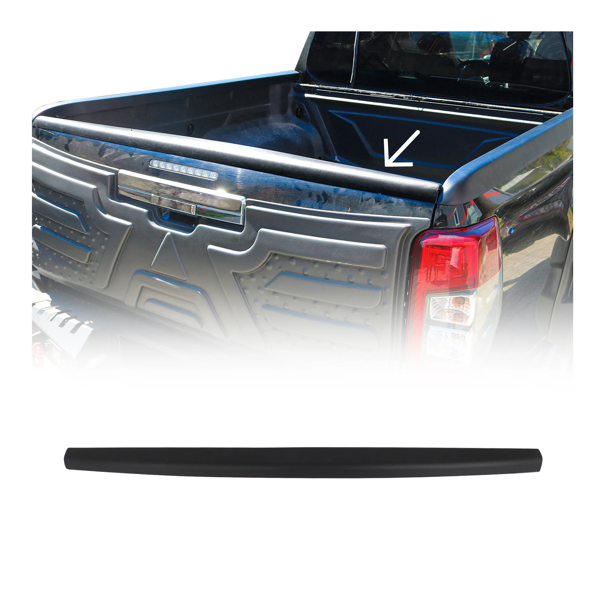 Heckklappenschutz Schutzleiste für VW Amarok 2010-2017 ABS Schwarz