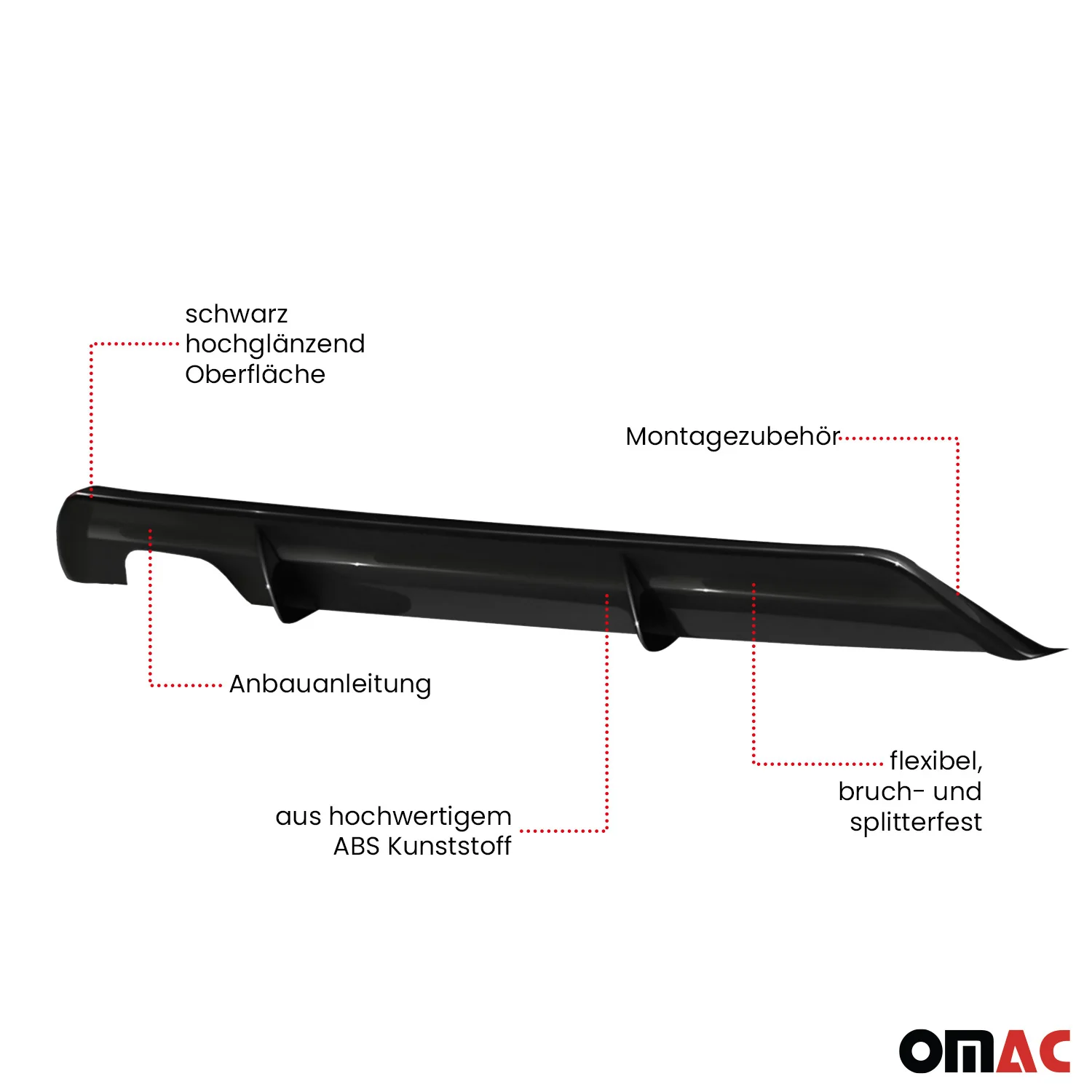 RDX Heckschürzenansatz Diffuser für Seat Leon 5F FR 5trg 2013-2017 Schwarz - Image 5
