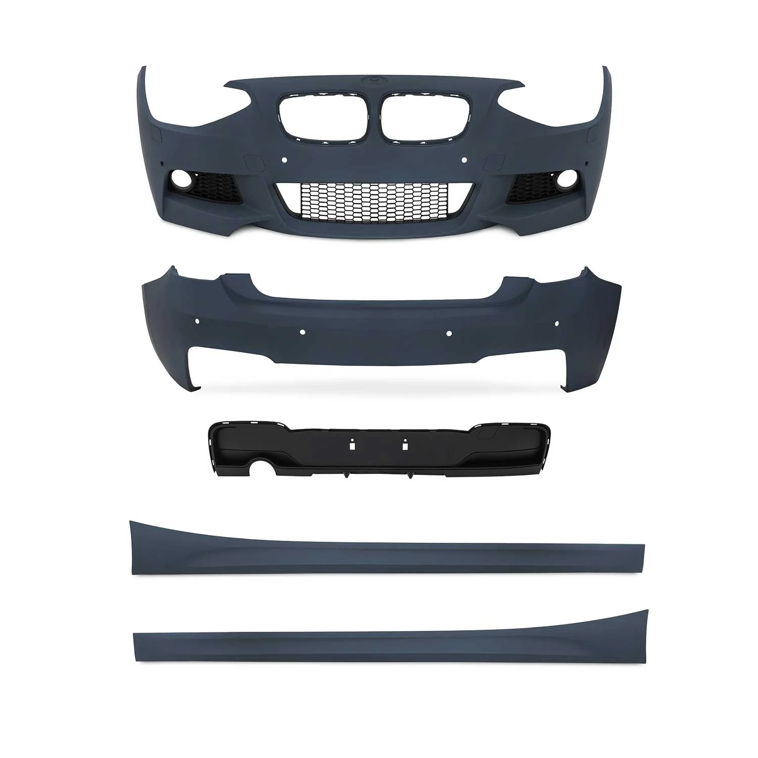 JOM Stoßstangen Kit & Seitenschweller für BMW F20 5-türer 2011-2015 Schwarz