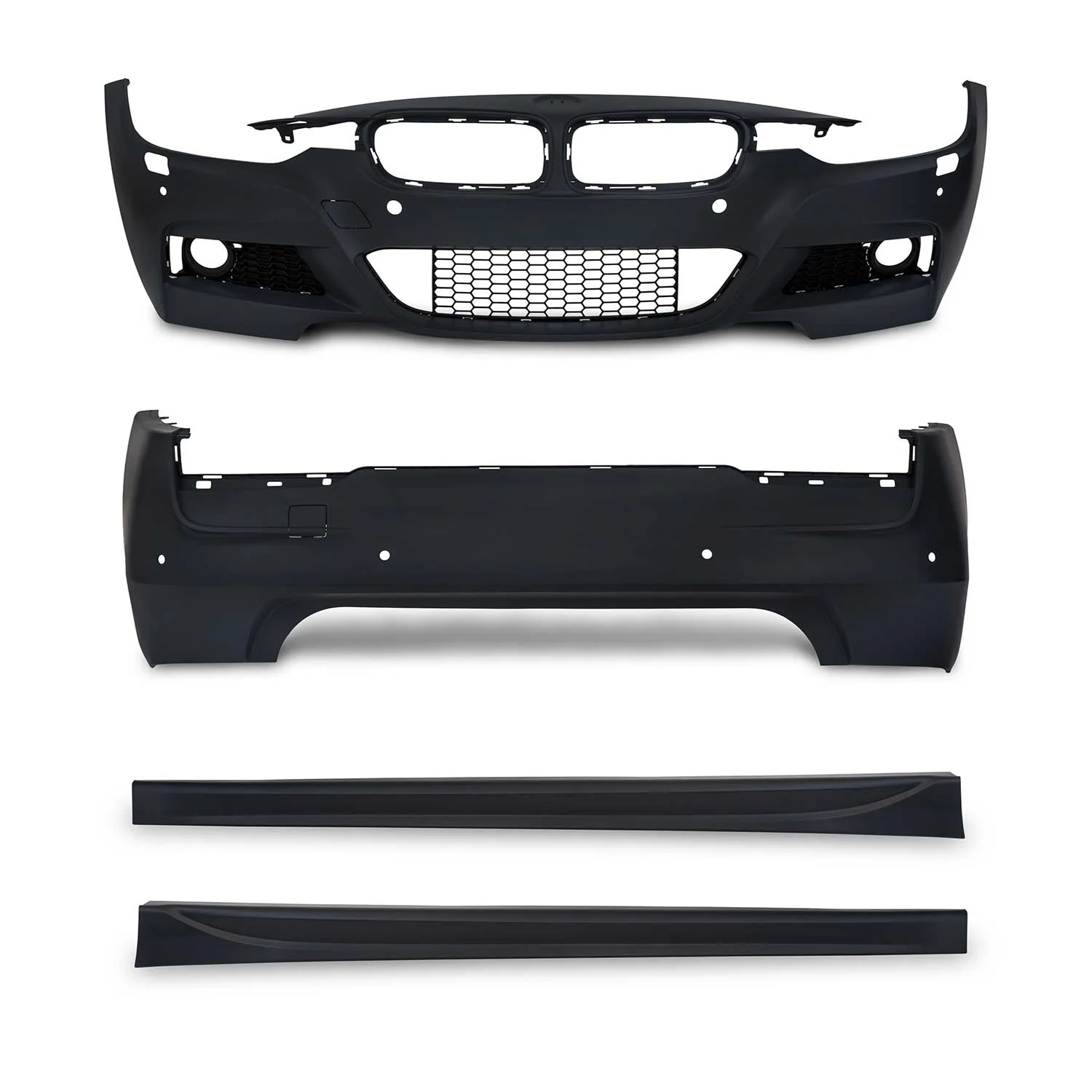 JOM Stoßstangen Kit & Seitenschweller für BMW F30 2011-2015 Schwarz - Image 2