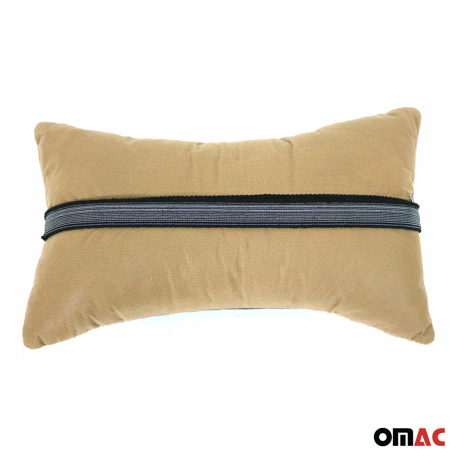 KFZ Auto Kopfstütze Sitzkissen Nackenstütze Textil & Leder Beige Schwarz 8x30 cm - Image 4