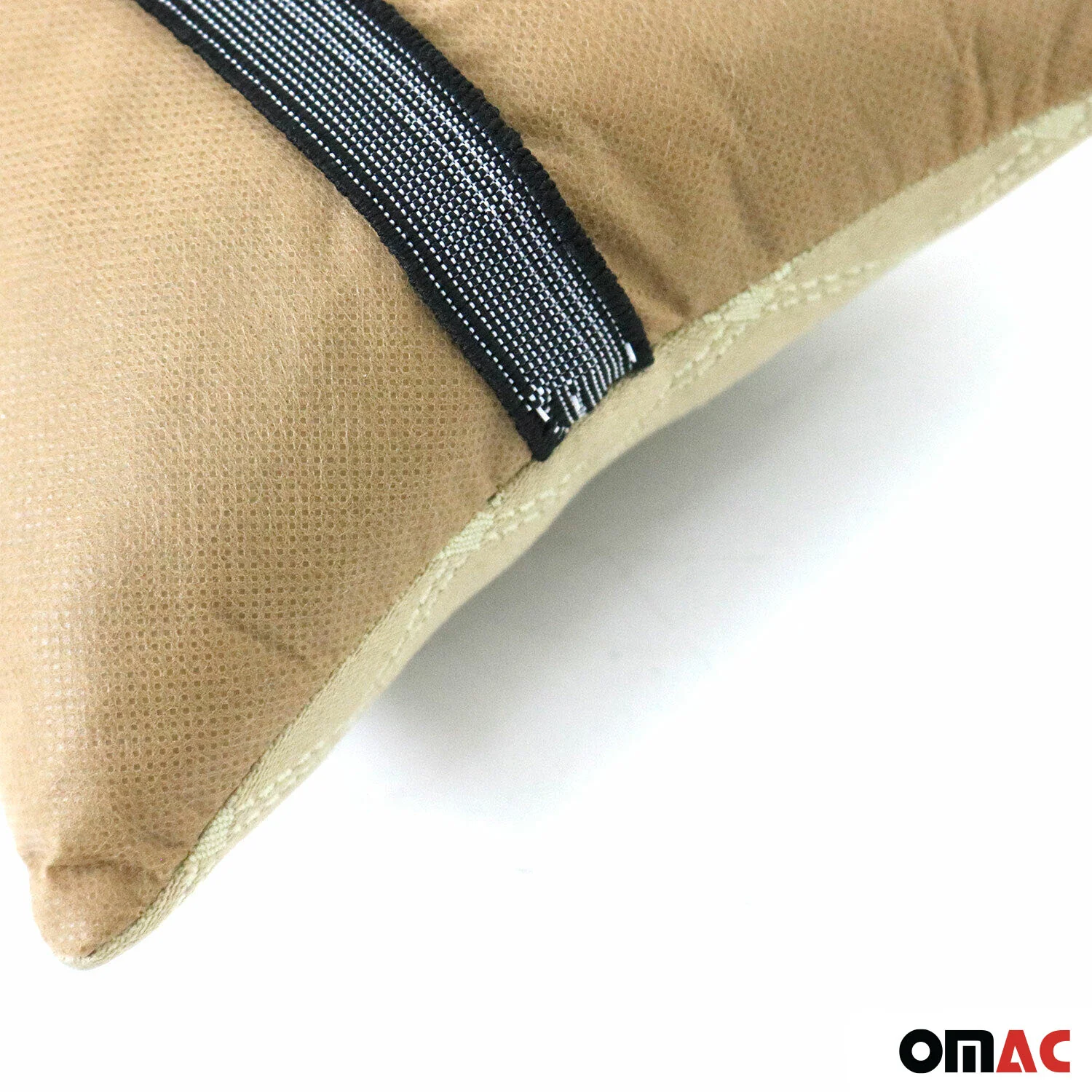 KFZ Auto Kopfstütze Sitzkissen Nackenstütze Textil & Leder Beige Schwarz 8x30 cm - Image 5