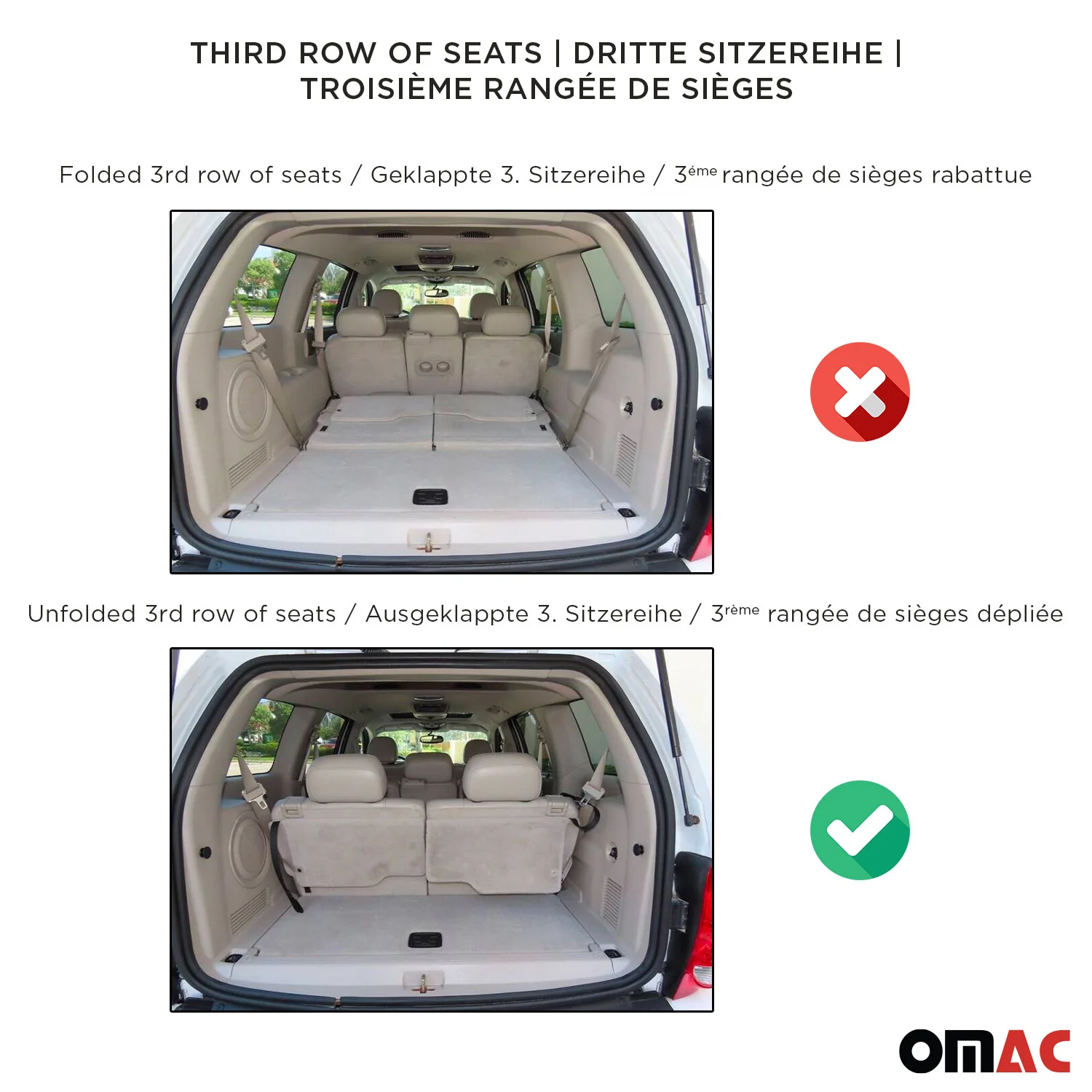 Kofferraummatte für Renault Espace IV 2002-2014 7Sitze aufgeklappte 3.Reihe TPE - Image 3