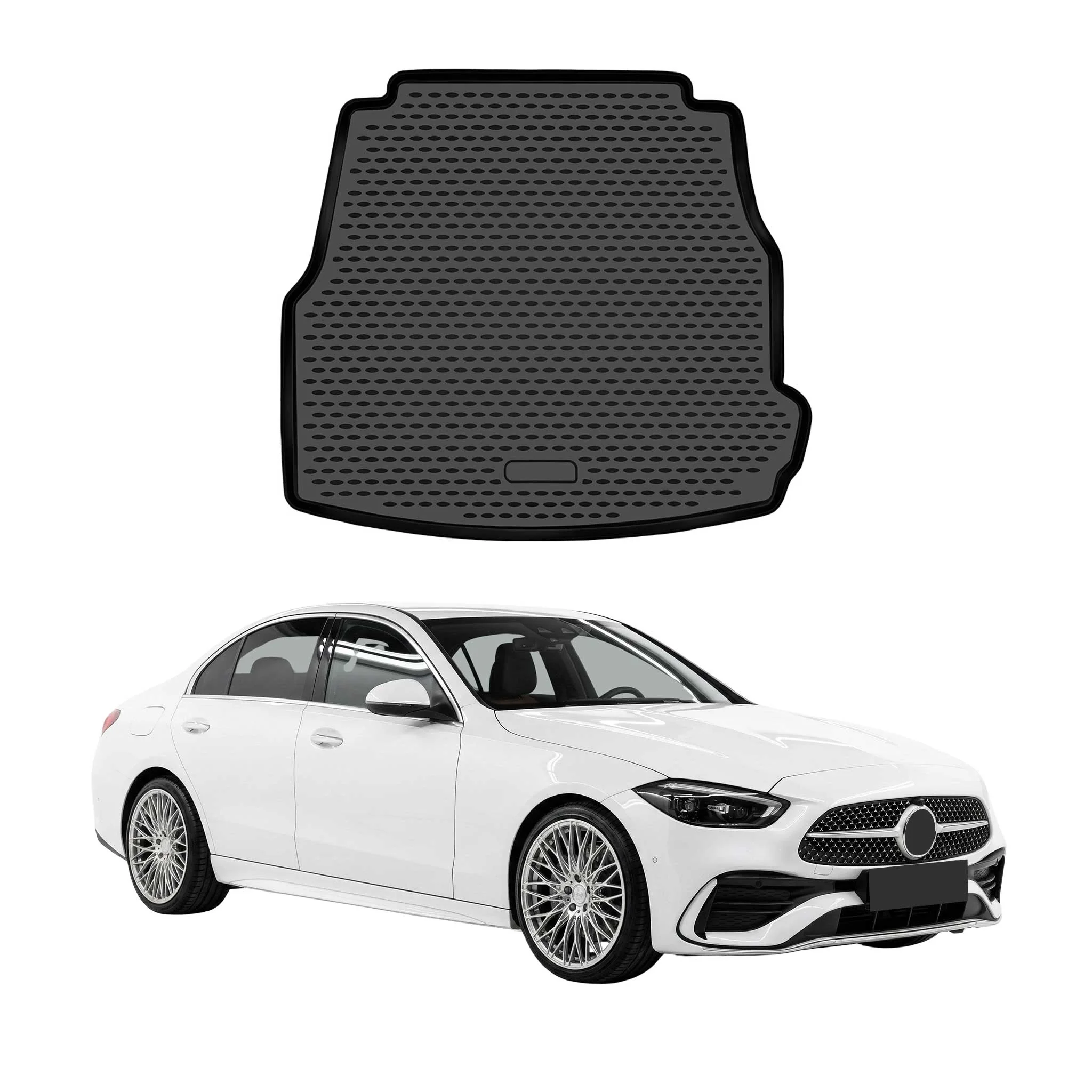 Kofferraummatte Laderaumwanne für Mercedes C Klasse W206 AMG 2022-26 TPE Schwarz
