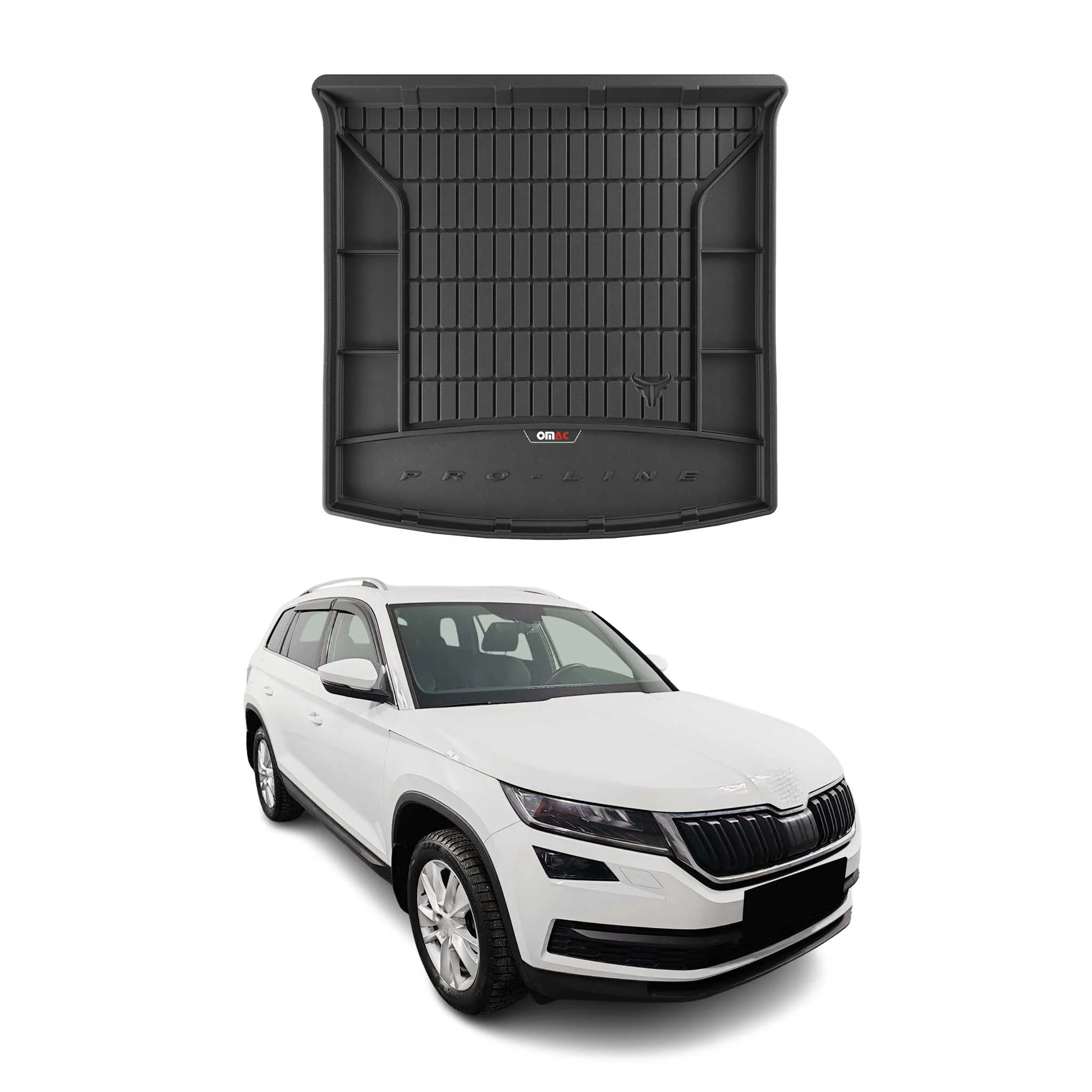 OMAC Gummi Kofferraumwanne für Skoda Kodiaq 2016-2024 5Sitz TPE Laderaumwanne