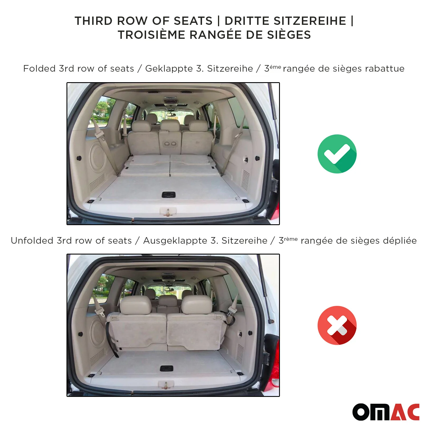 OMAC Gummi Kofferraumwanne für Toyota Land Cruiser Prado 2009-2023 7sitze - Image 3