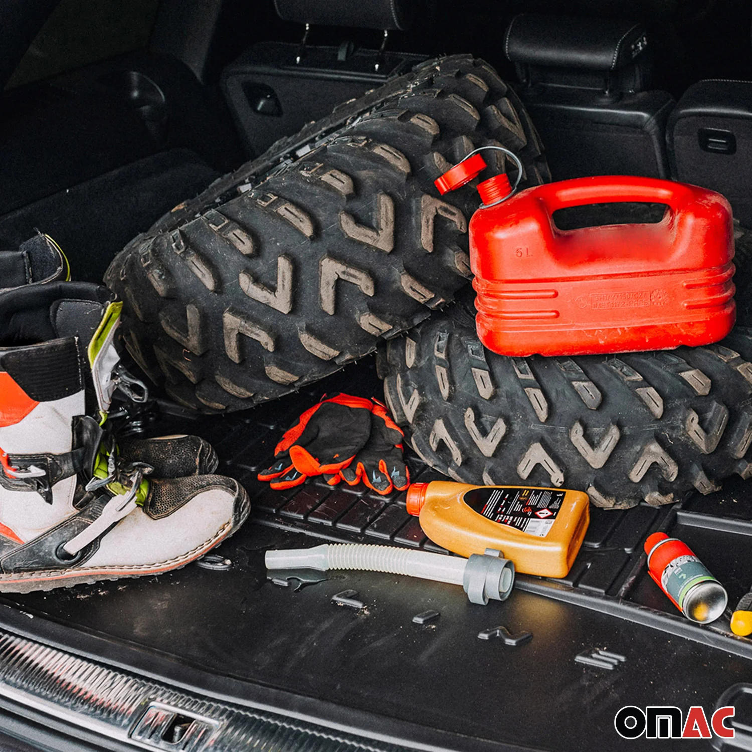 OMAC Gummi Kofferraumwanne für VW Routan 2009-2013 3D TPE Laderaumwanne Schwarz - Image 4