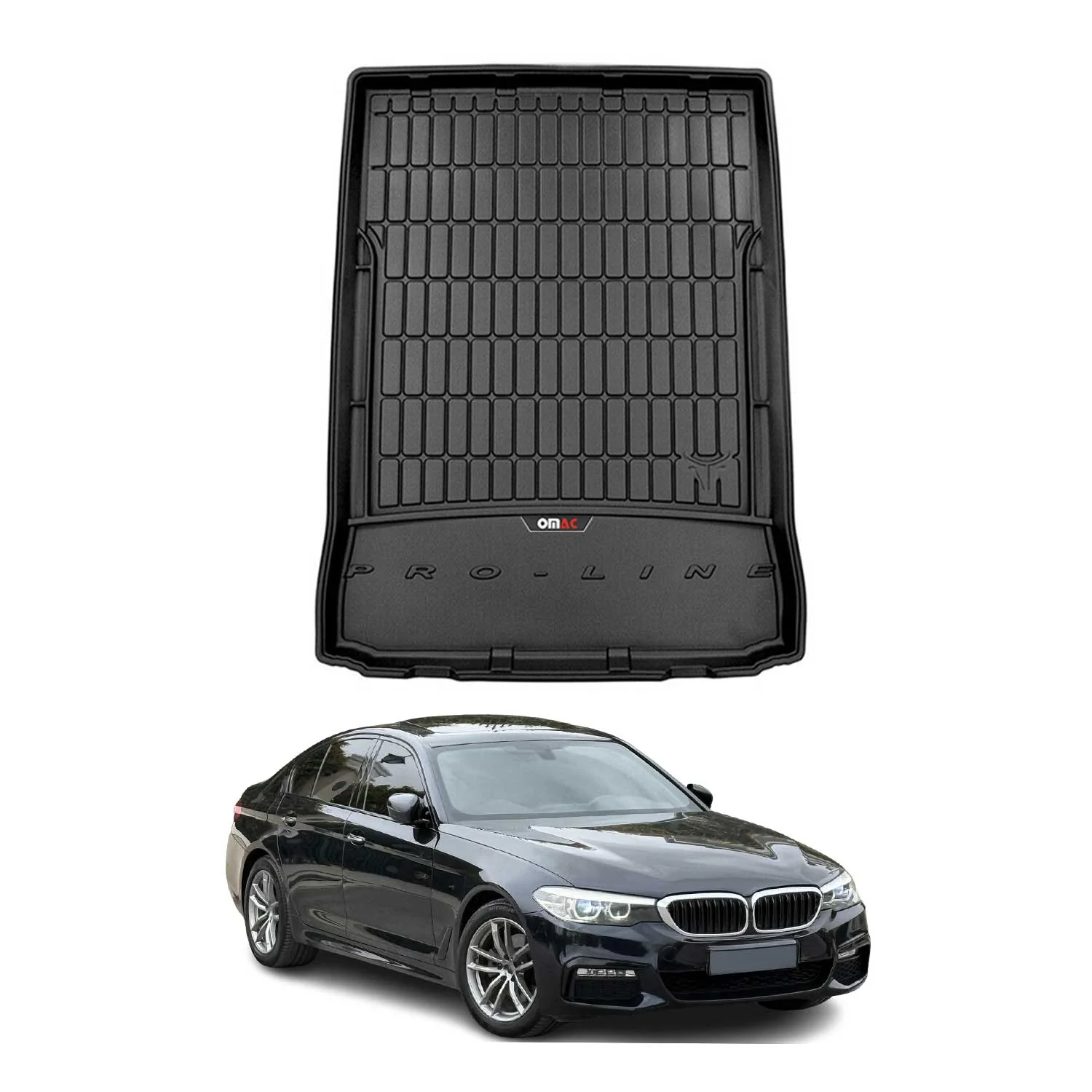 OMAC Gummi Kofferraumwanne für BMW 5er M5 Limo G30 F90 2017-2023 TPE Schwarz