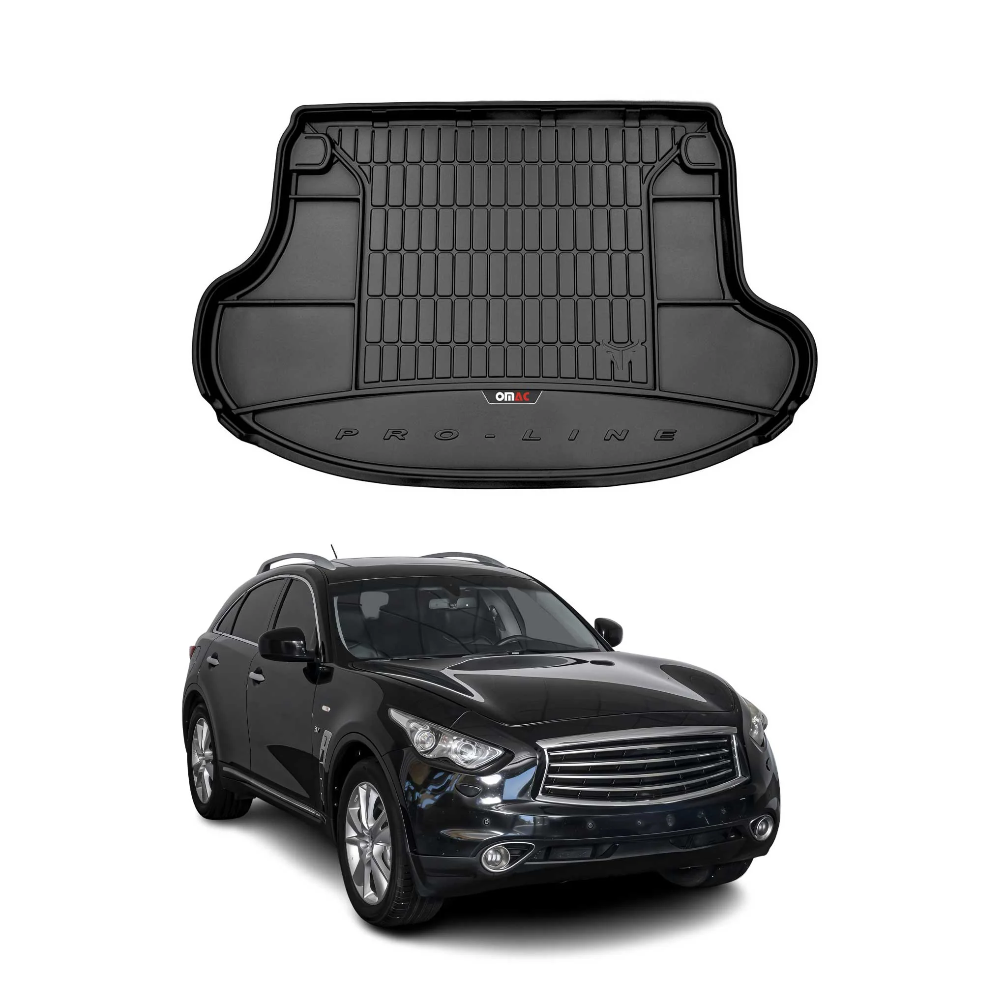 OMAC Gummi Kofferraumwanne für Infinity QX70 2008-2017 TPE Laderaumwanne Schwarz