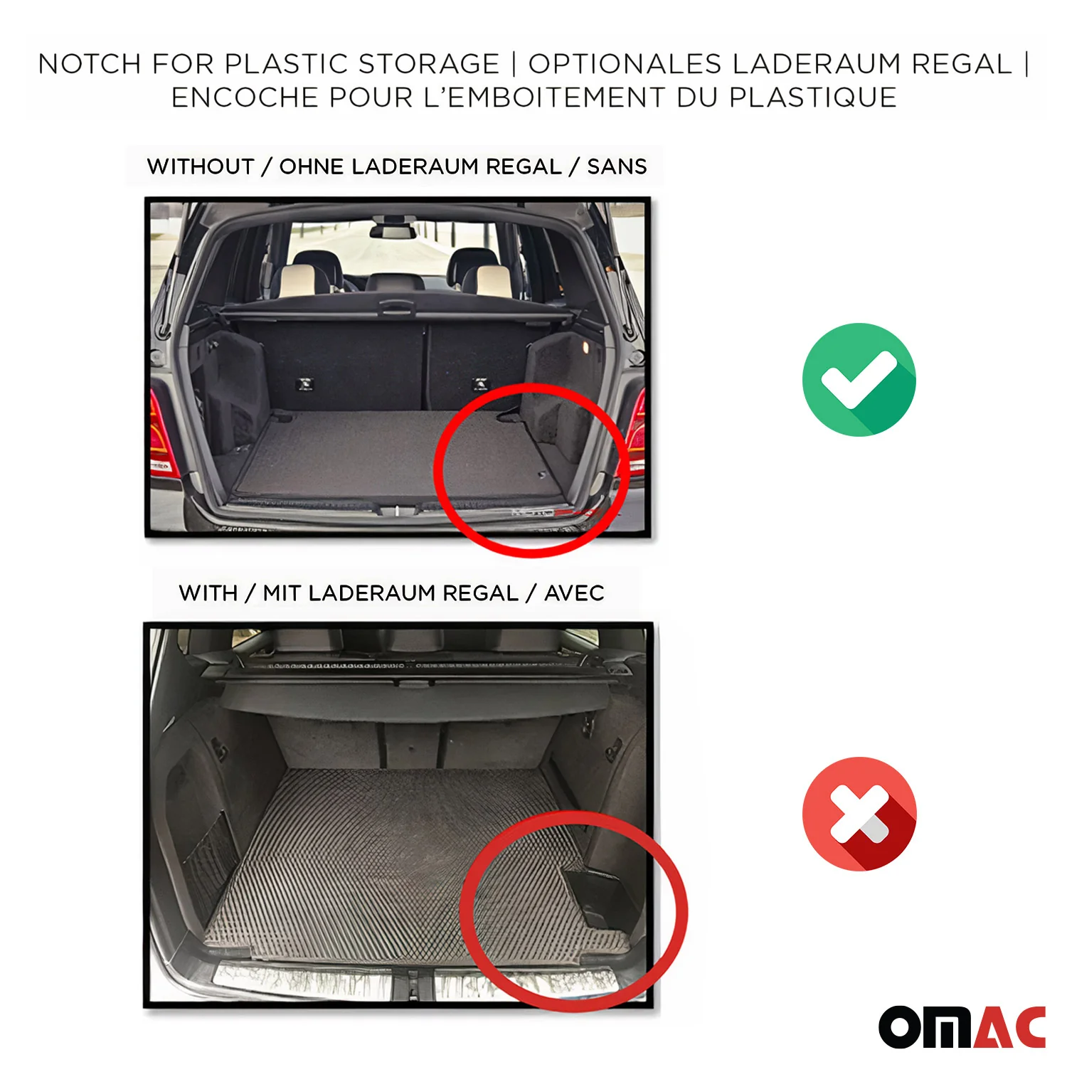 OMAC Gummi Kofferraumwanne für Kia Ceed 2012-2018 TPE Laderaumwanne Schwarz - Image 3