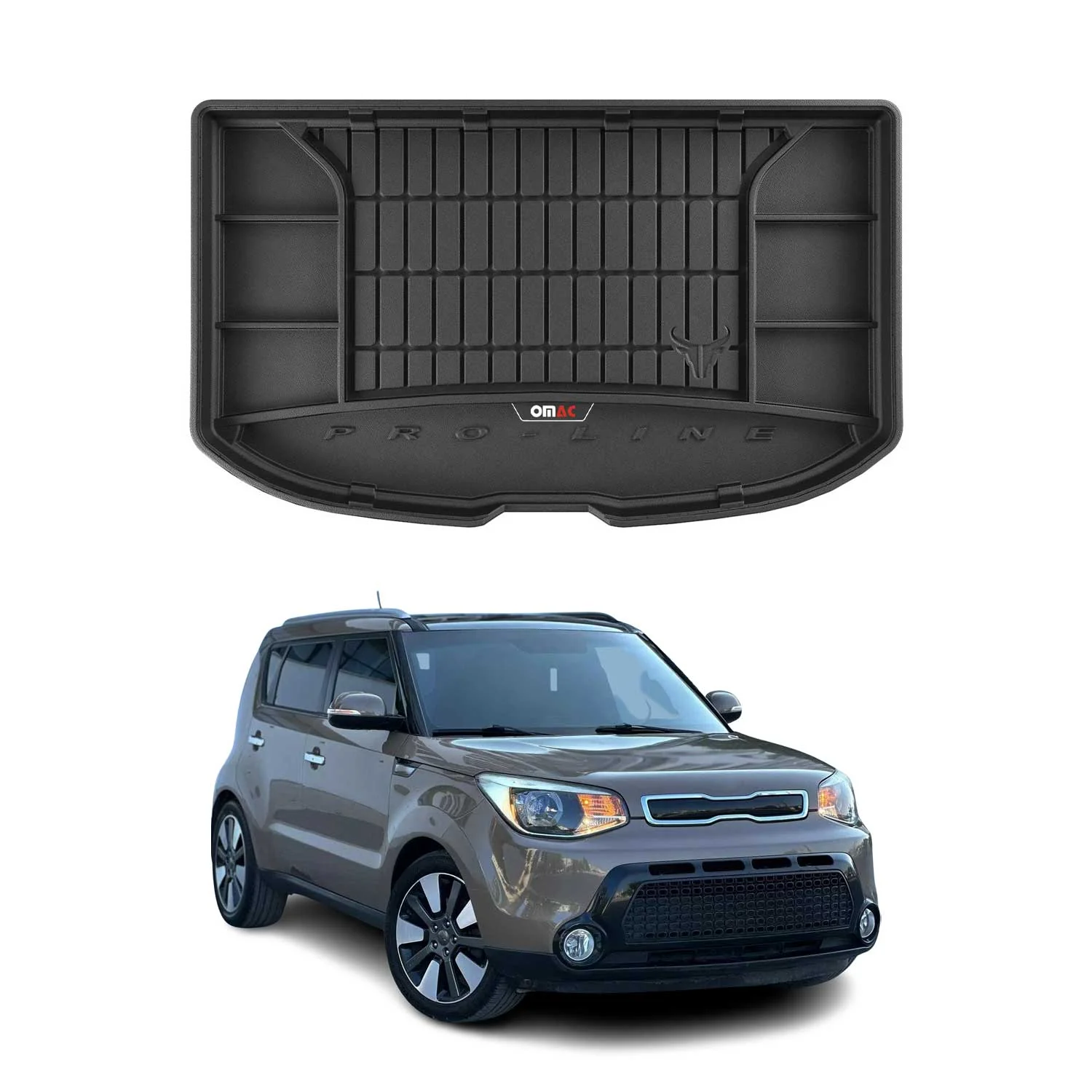 OMAC Gummi Kofferraumwanne für Kia Soul 2013-2018 TPE Laderaumwanne Schwarz