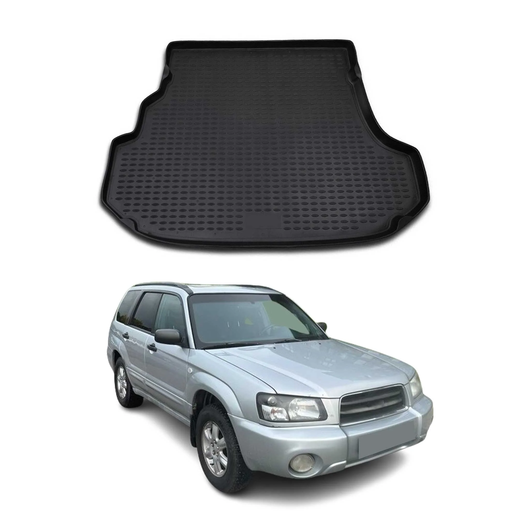 Kofferraummatte Kofferraumwanne für Subaru Forester II 2002-2008 TPE Schwarz