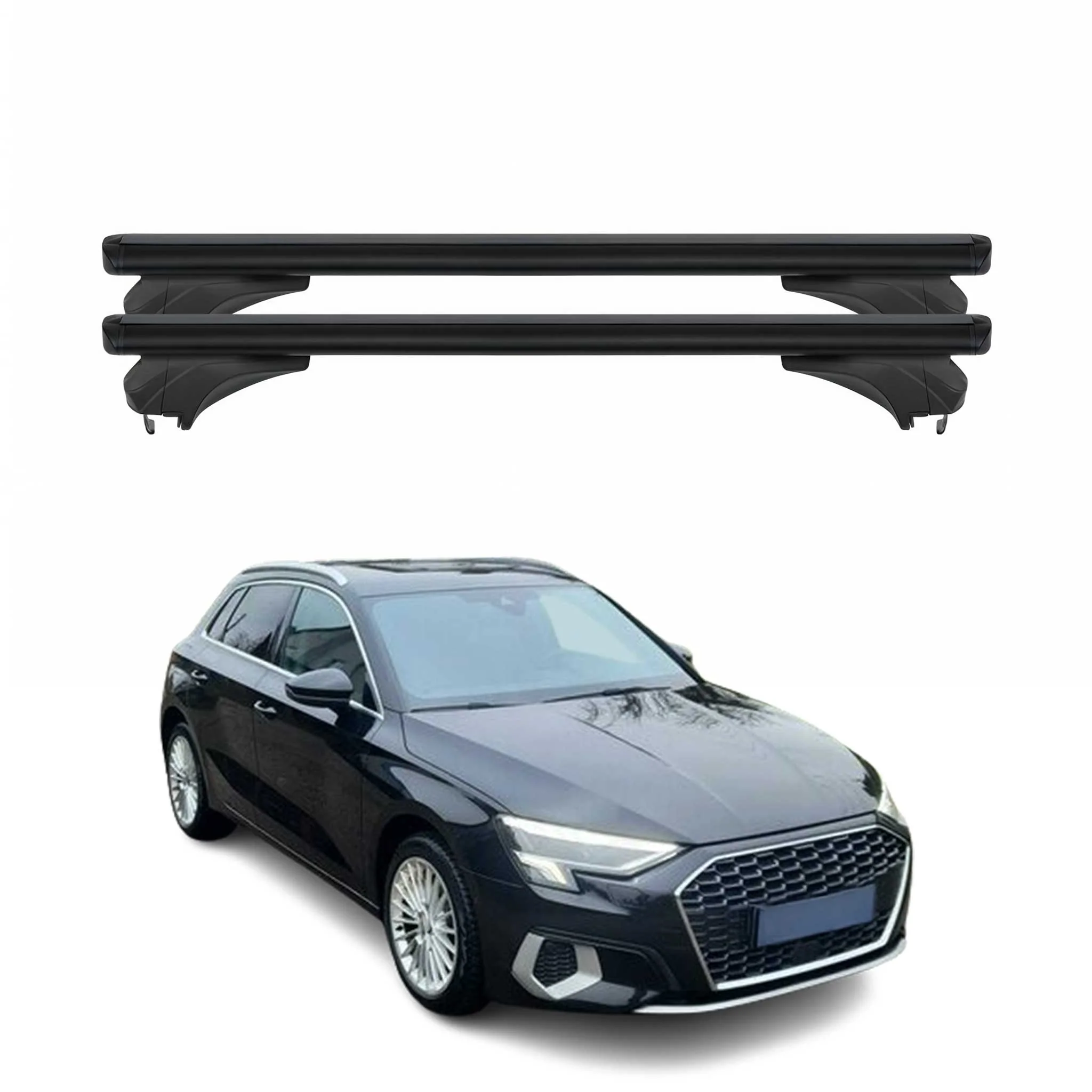 Menabo Dachträger für Audi A3 8Y Sportback 2020-2026 Aluminium Schwarz 2 tlg