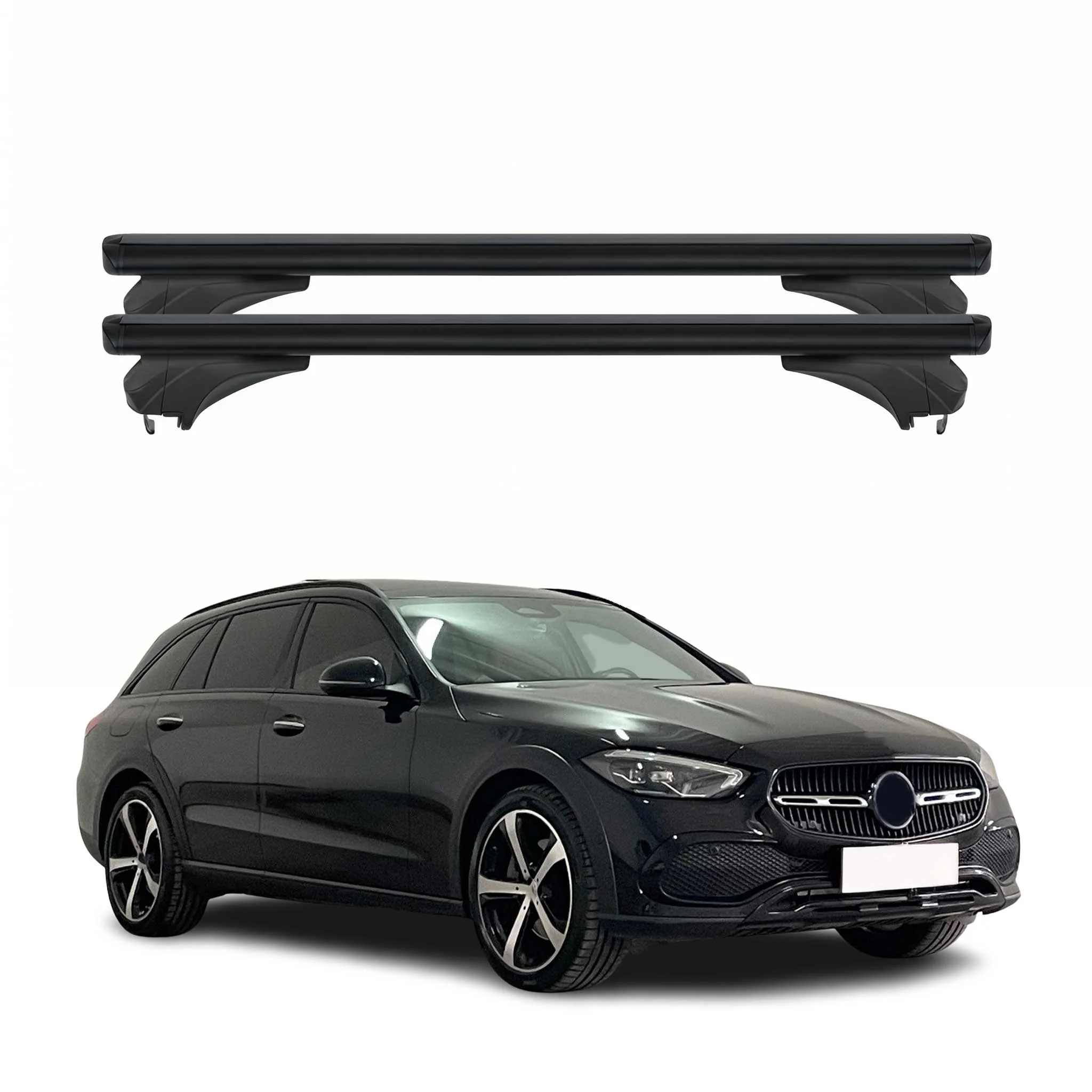 Menabo Dachträger für Mercedes C Klasse Kombi S206 2021-26 Aluminium Schwarz 2x